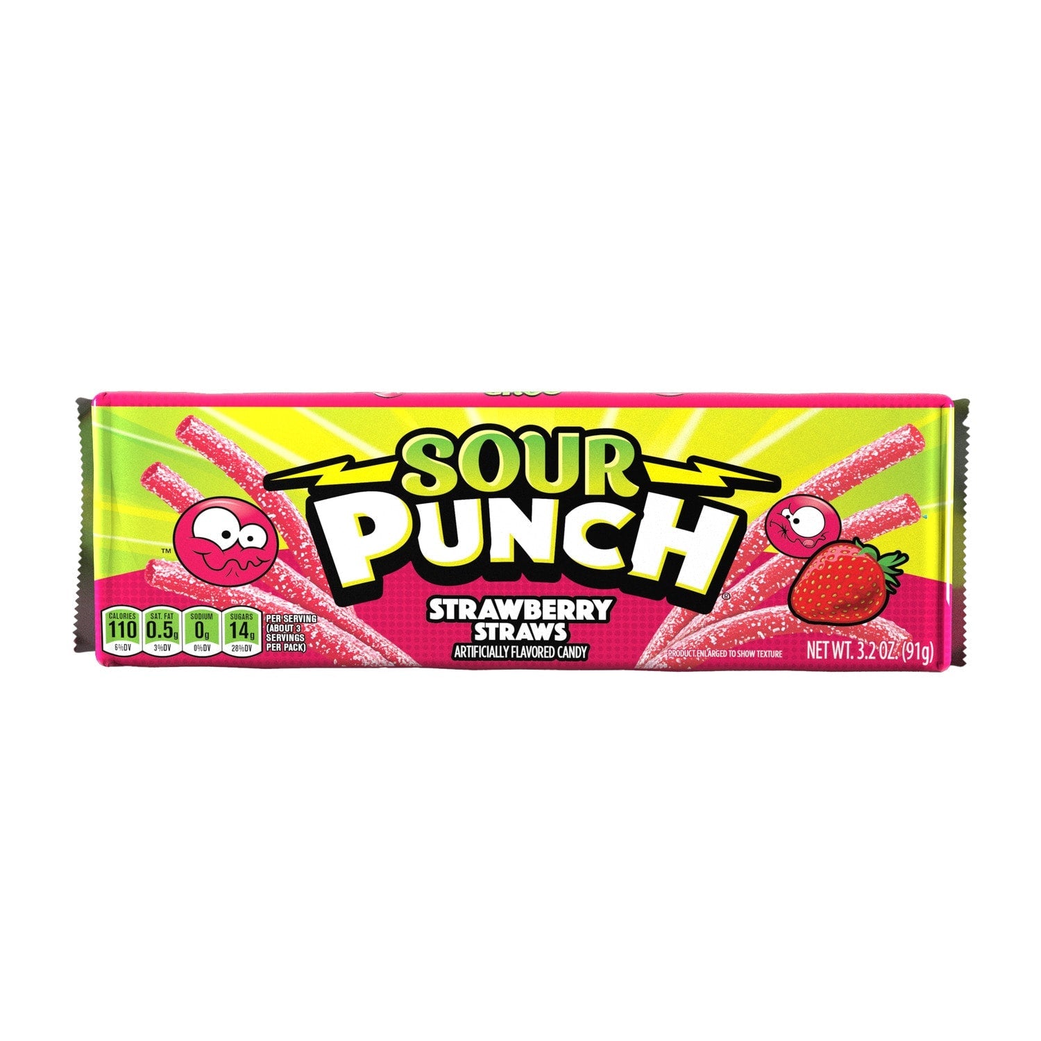 Sour Punch Strawberry Straws, 3.2 oz.