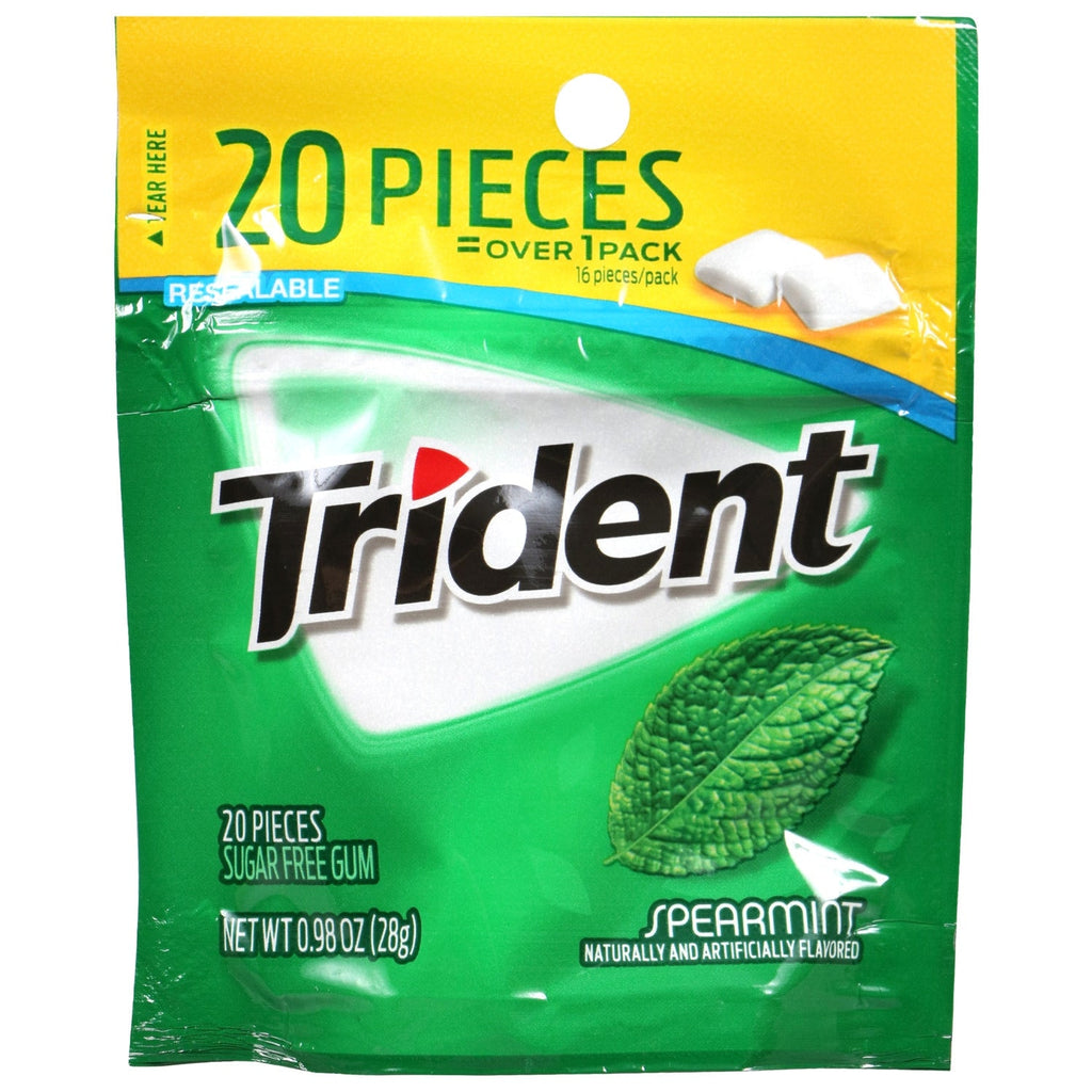 Trident Sugar Free Gum - Spearmint, 20-pc. Packs