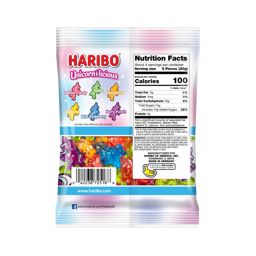 Haribo Unicornilicious Gummy Candy, 4 oz.