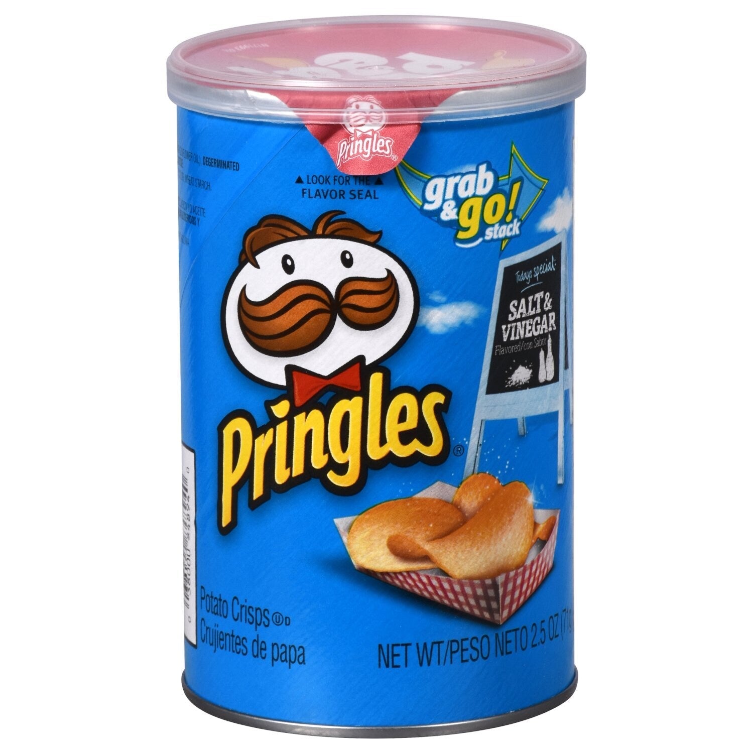 Pringles Grab &amp; Go Salt &amp; Vinegar Chips, 2.5 oz. Canisters