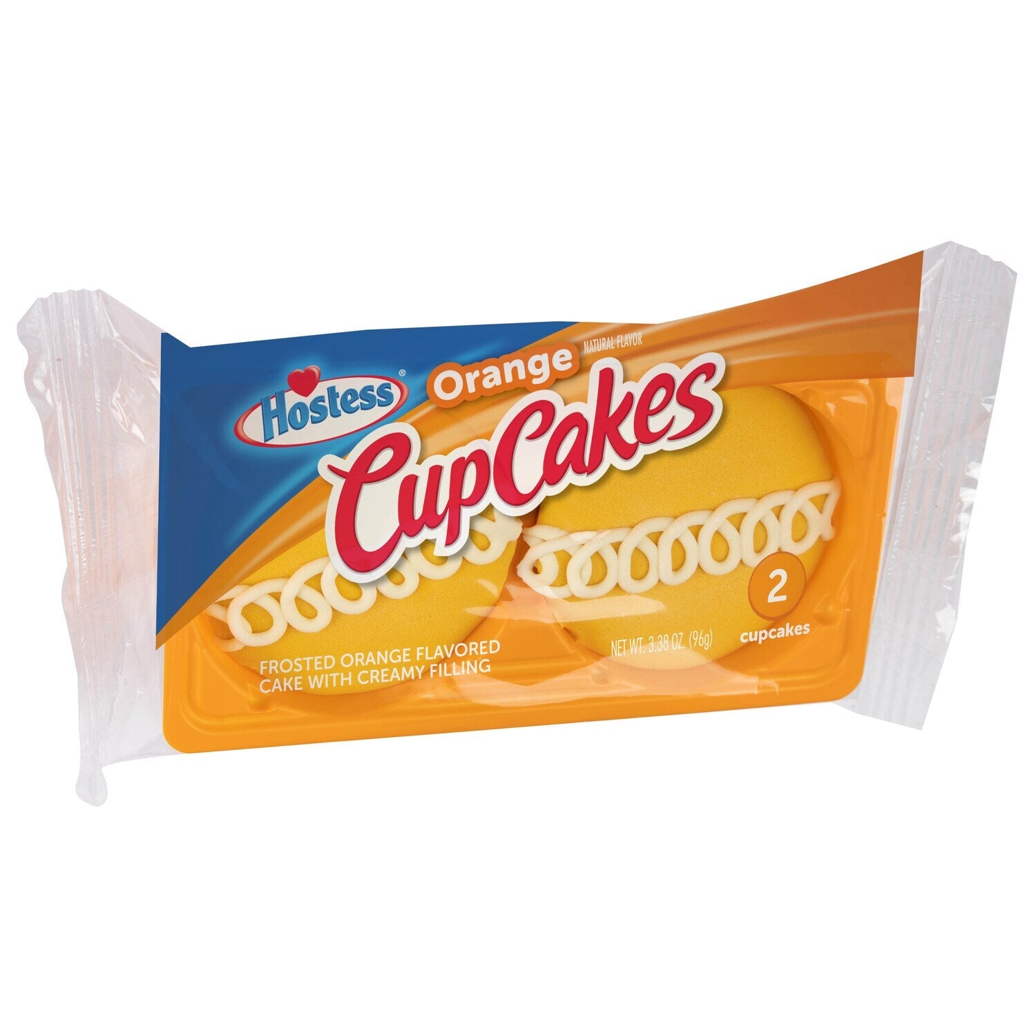 Hostess Frosted Orange Flavored Cupcake with Creamy Filling, 2 pk.