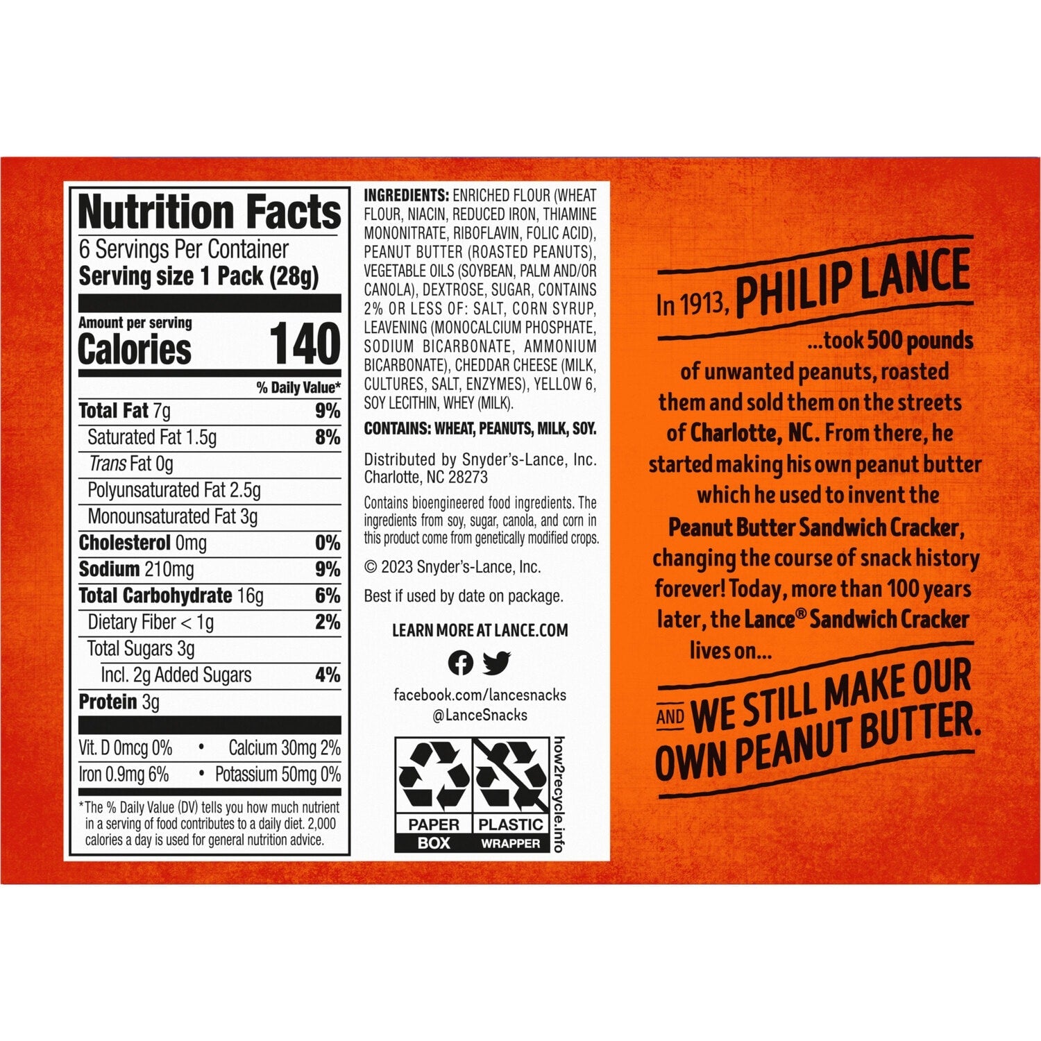 Lance Toast Chee Peanut Butter Sandwich Crackers, 1-ct.