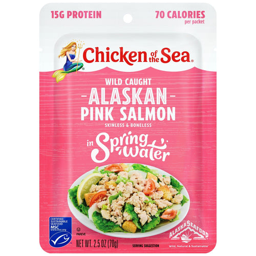 Chicken of the Sea Wild Caught Alaskan Pink Salmon in Spring Water Packet 2.5 oz