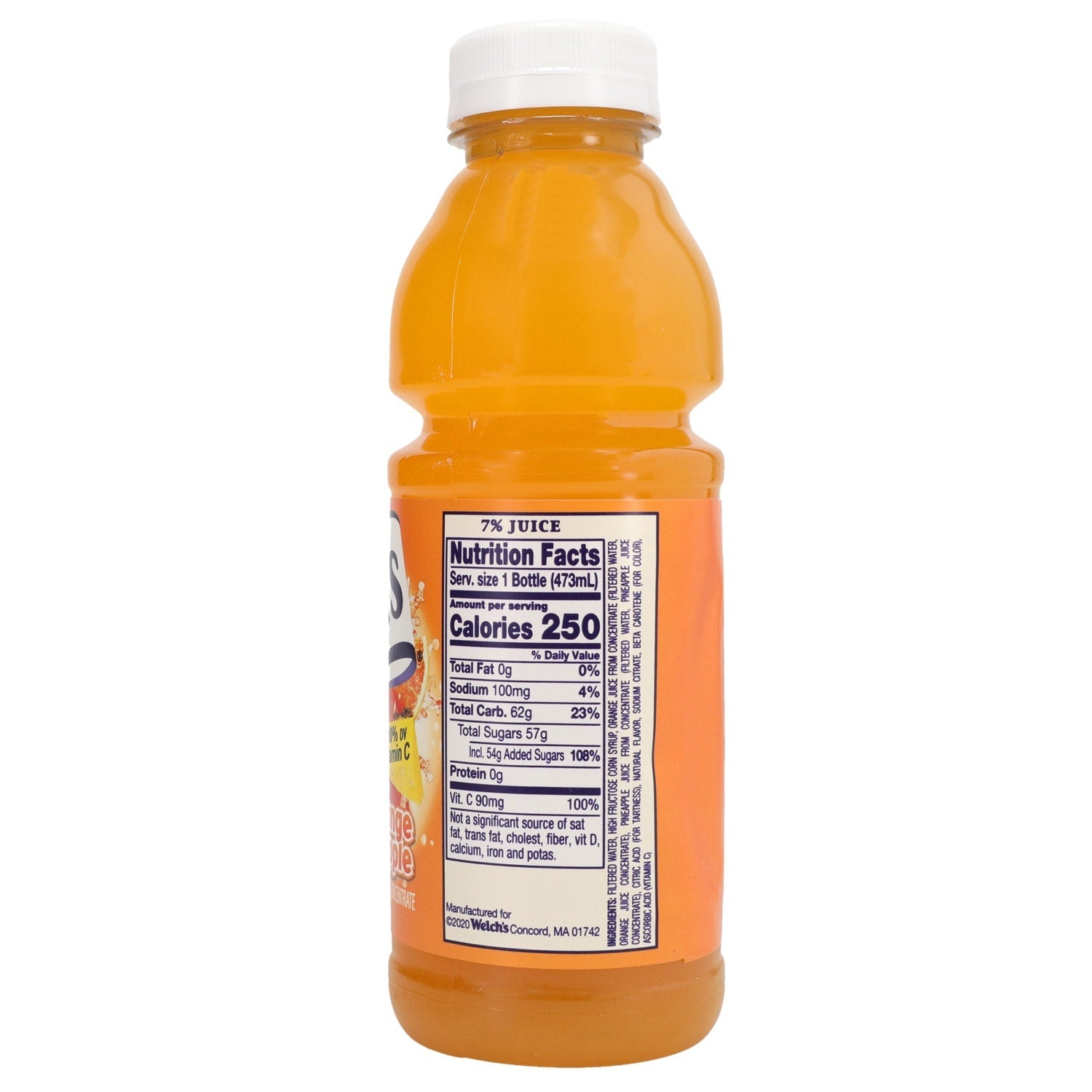 Welch's Orange Pineapple Drink 16 oz., 12 pack.