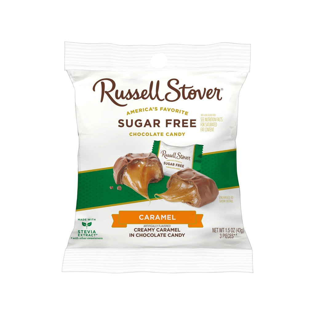 Russell Stover Sugar-Free Creamy Caramel Chocolate Candies, 13-pc Pack.