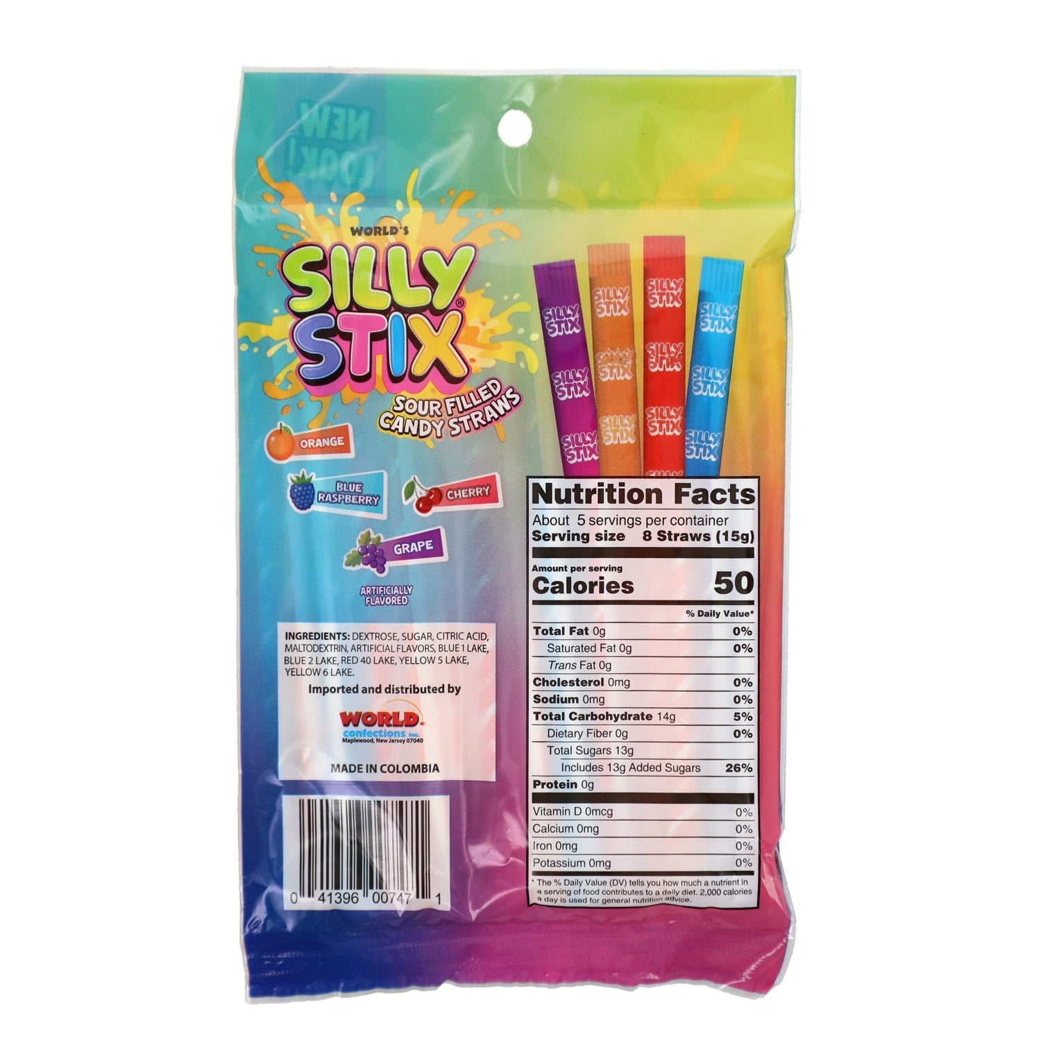 Silly Stix Candy Straws, 2.7 oz. Bag