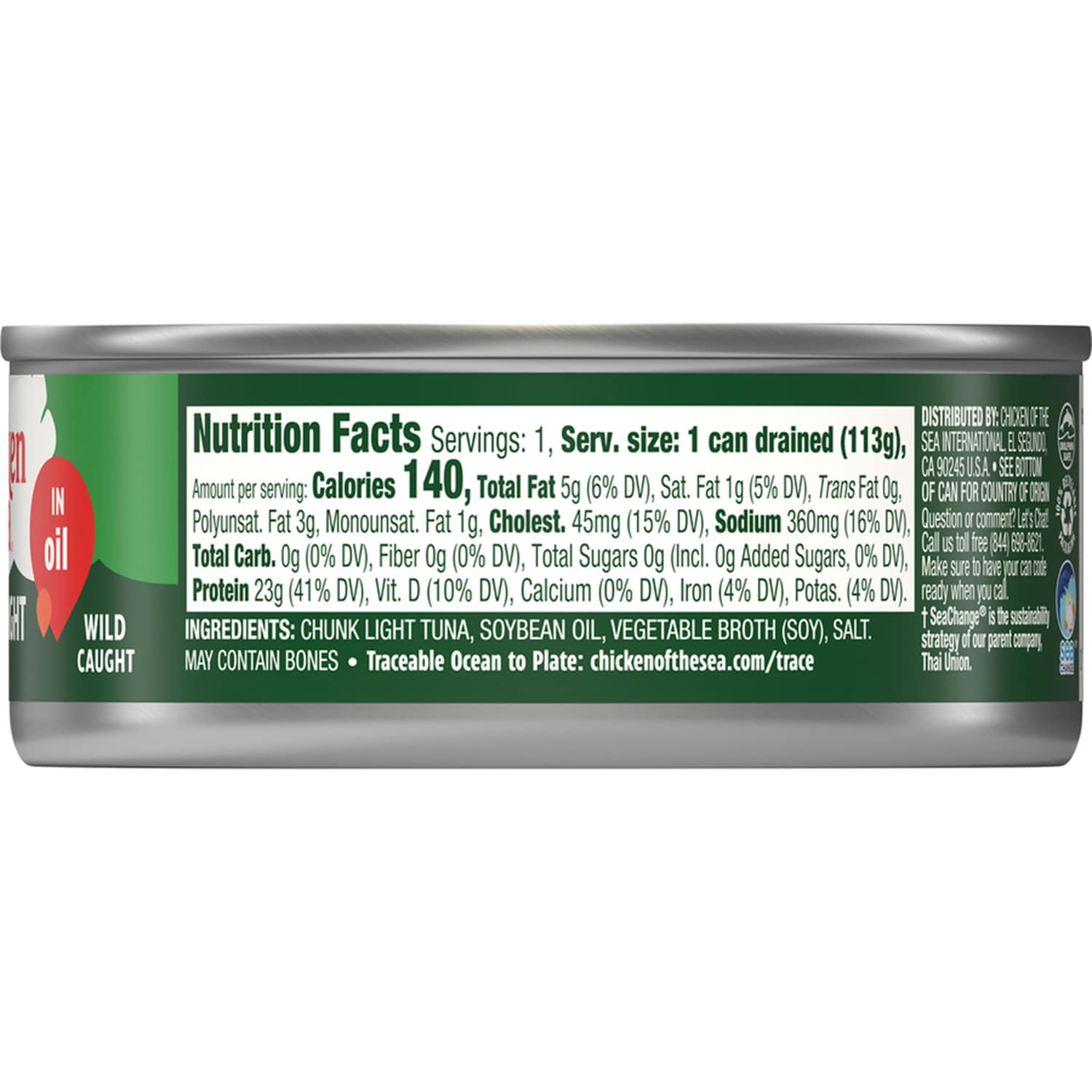 Chicken Of The Sea Chunk Light Tuna In Oil, 1-ct.