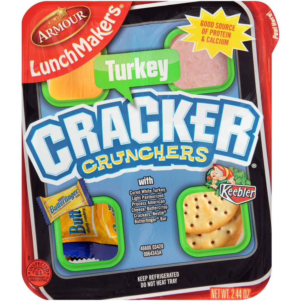 Armour LunchMakers Turkey and Cheese Cracker Crunchers with Butterfinger Candy, 2.44-oz. Packs