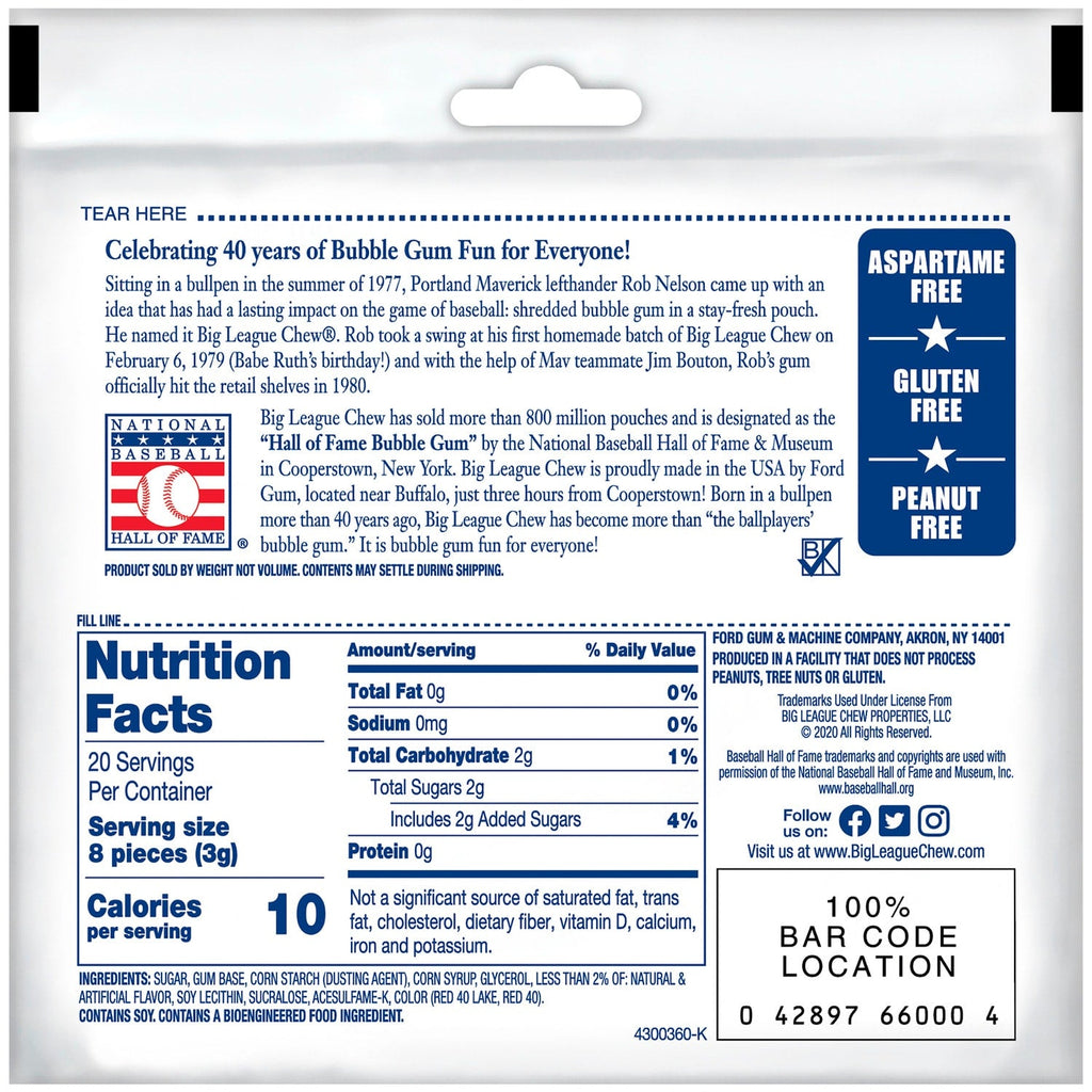 Big League Chew Bubble Gum, 1-ct.