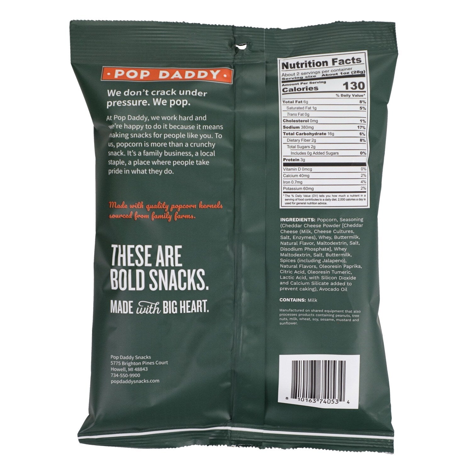 Pop Daddy Jalapeno Cheddar Flavored Popcorn, 1-ct.