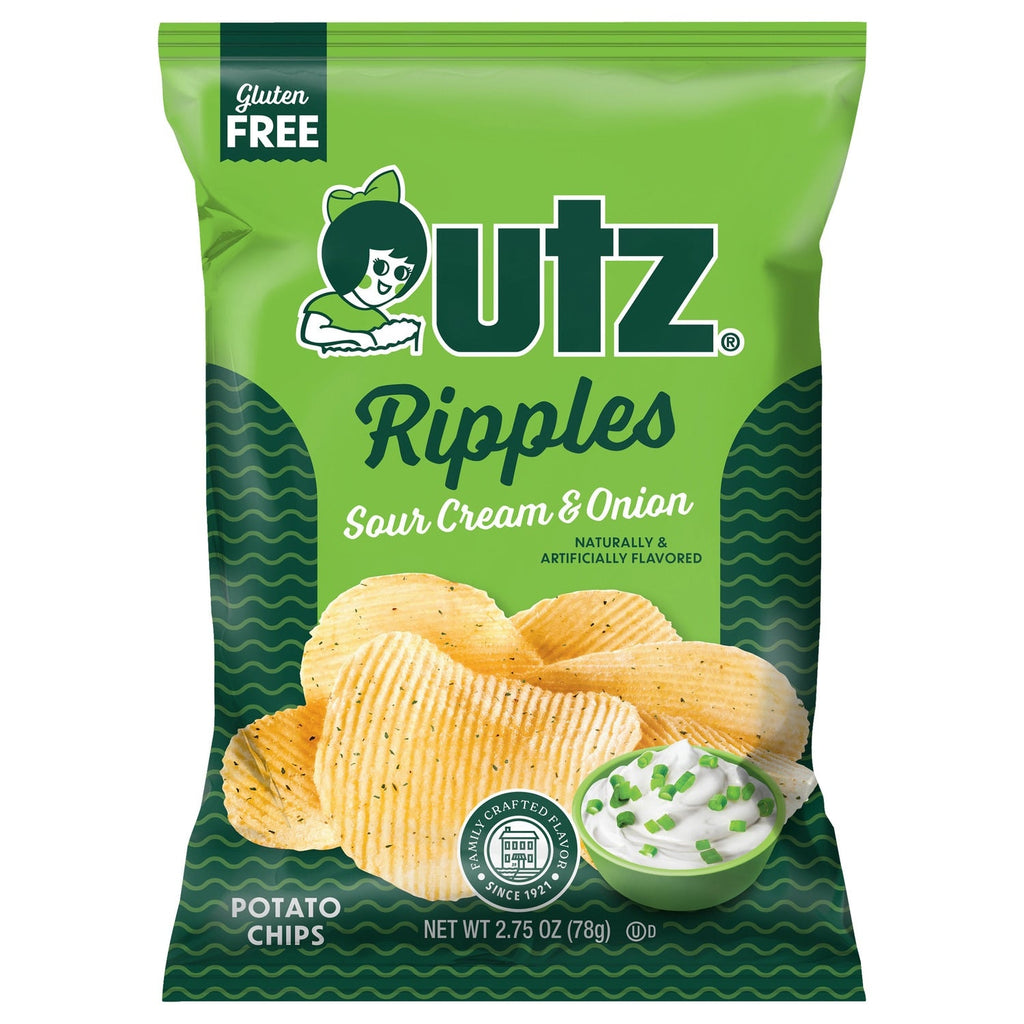 Utz Ripples Sour Cream &amp; Onion Potato Chips 2.75 oz.