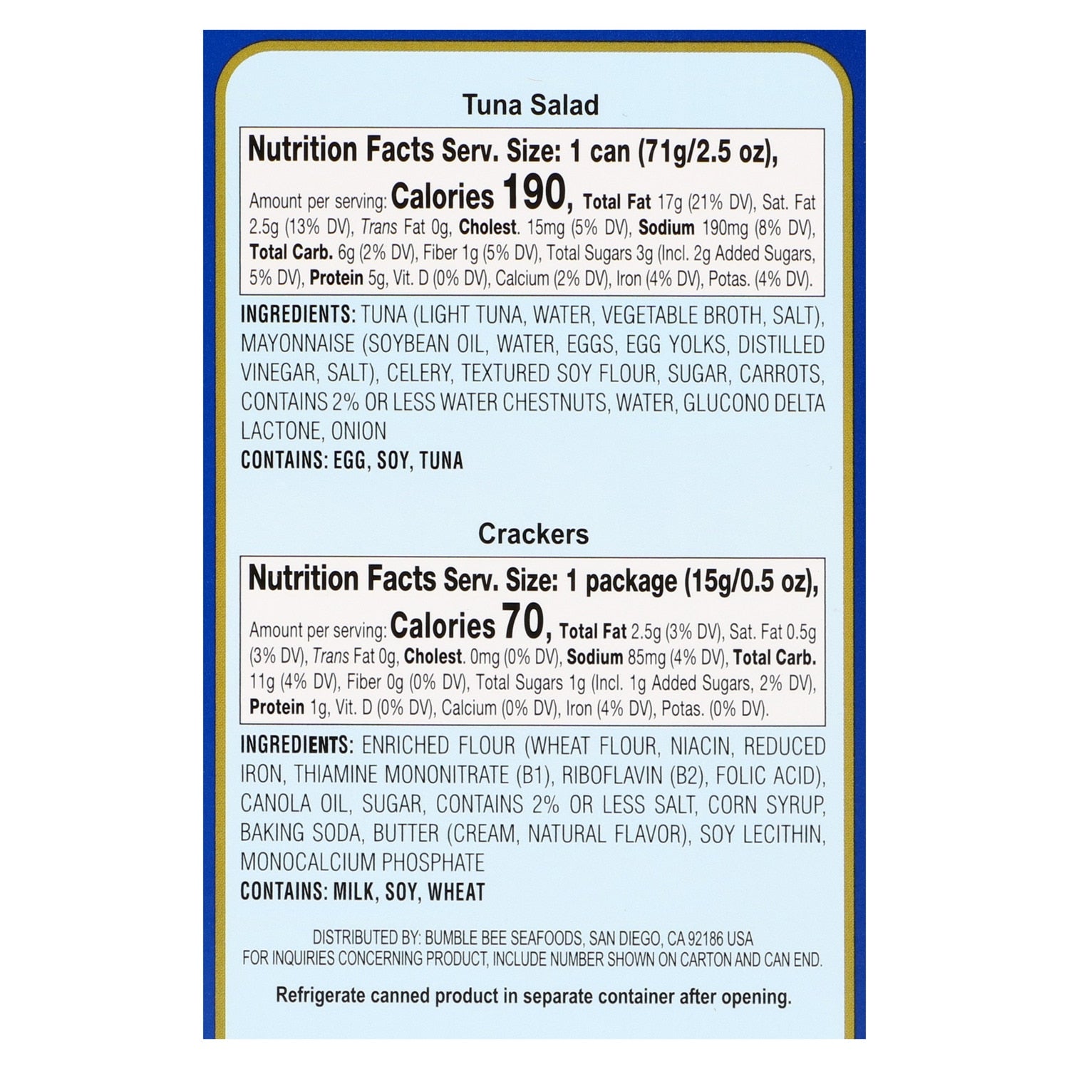 Brunswick Tuna Salad With Crackers, 1-ct.