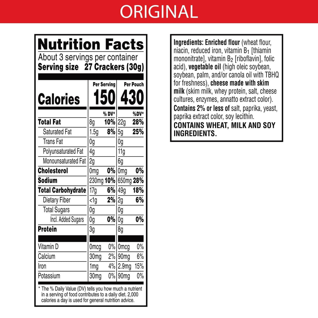 Kellogg's Cheez-It Grab N' Go Original Baked Snack Crackers, 3 oz.