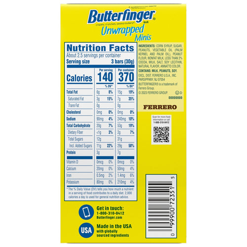 Butterfinger Crunchy Unwrapped Mini Bars, 1-ct.