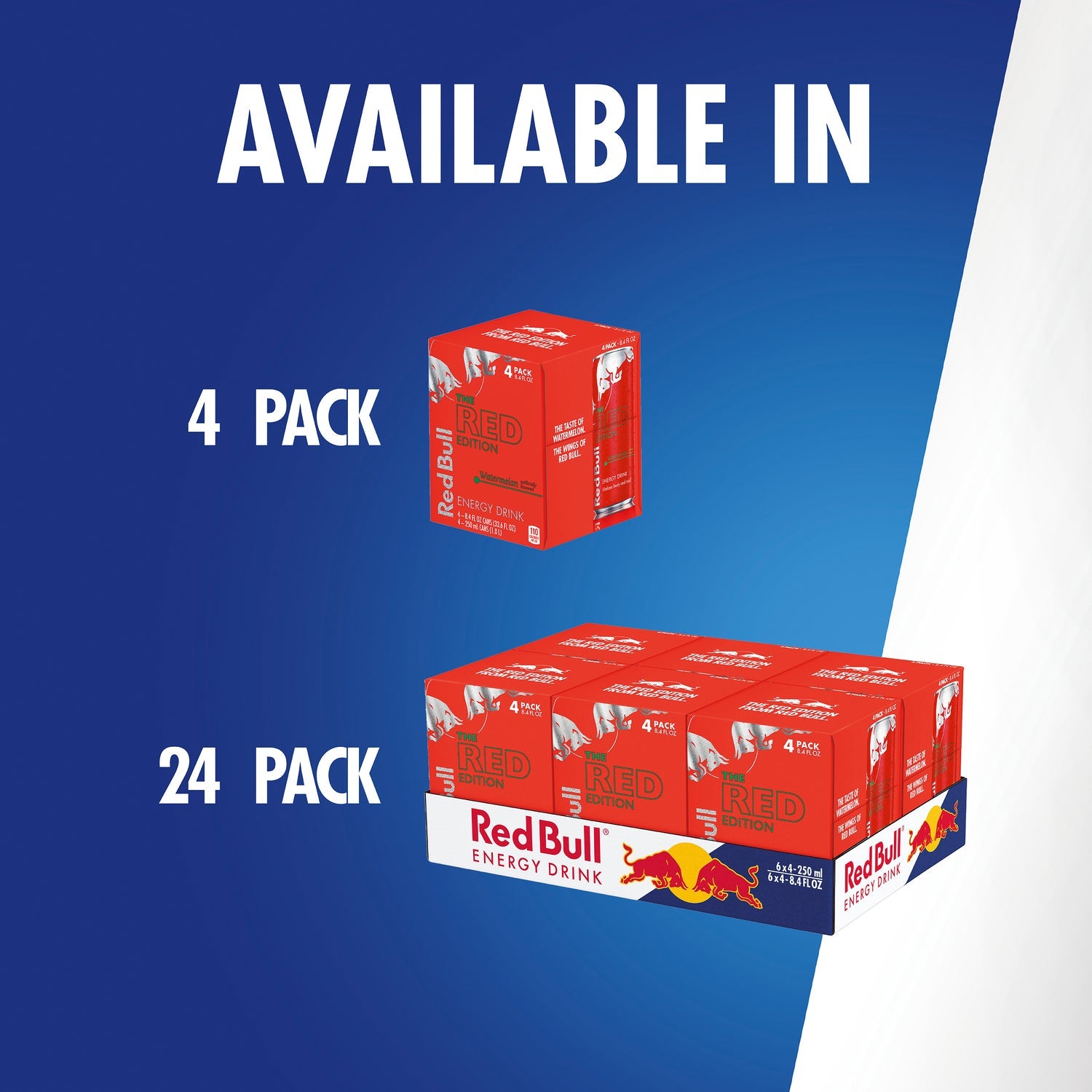 Red Bull Red Edition Energy Drink, Watermelon, 80mg Caffeine, 8.4 fl oz Can