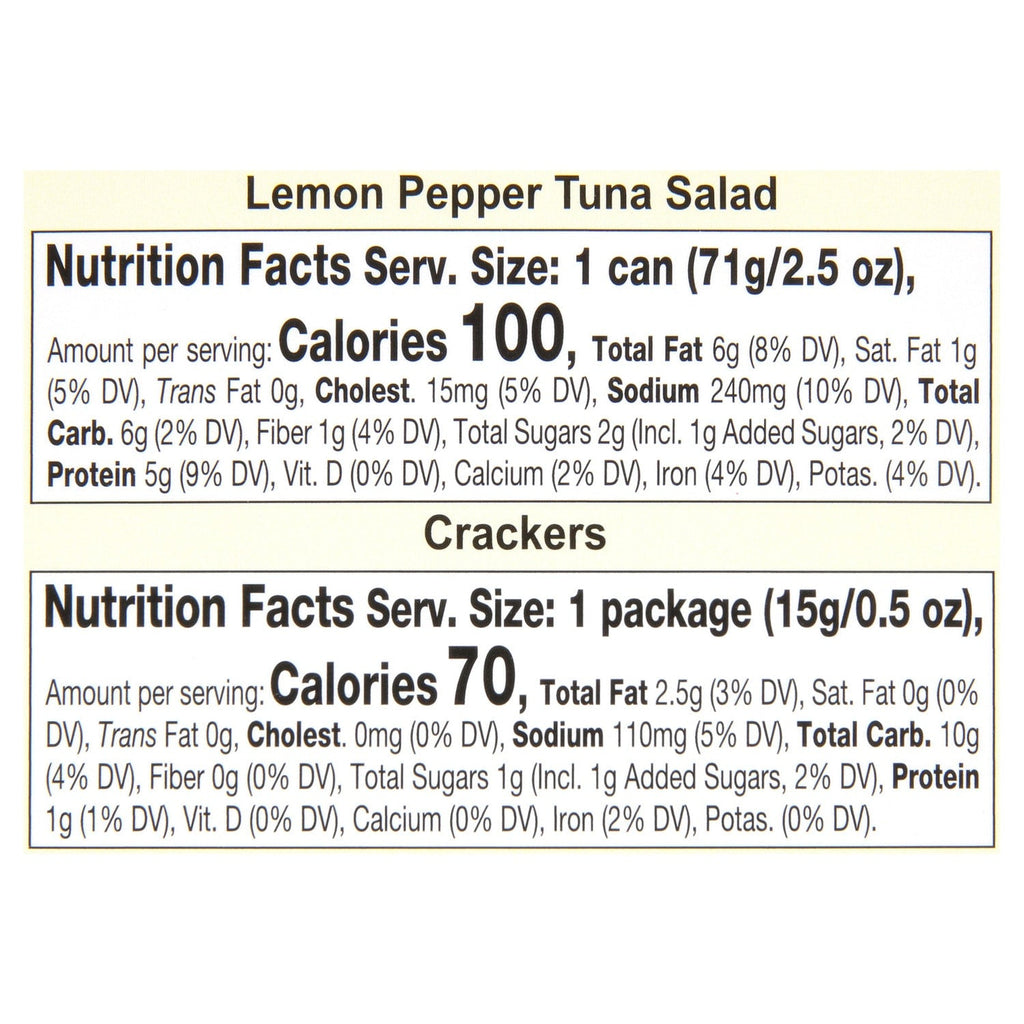Brunswick Ready-To-Eat Lemon Pepper Tuna Salad with Crackers, 1-ct.