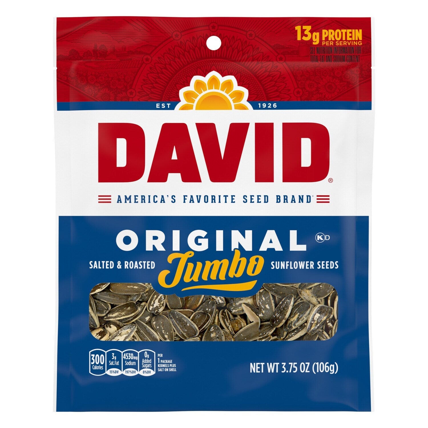 David Original Jumbo Sunflower Seeds, 3.75-oz.
