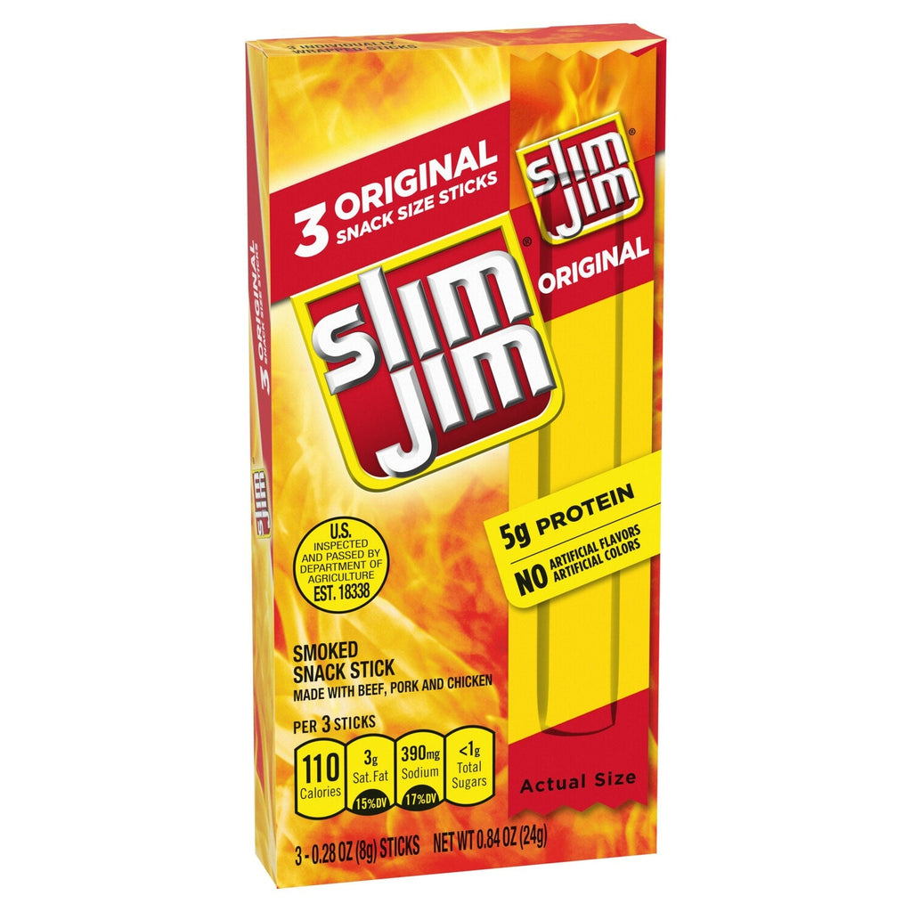 Slim Jim Original Snack Size Sticks, 3-ct. Box