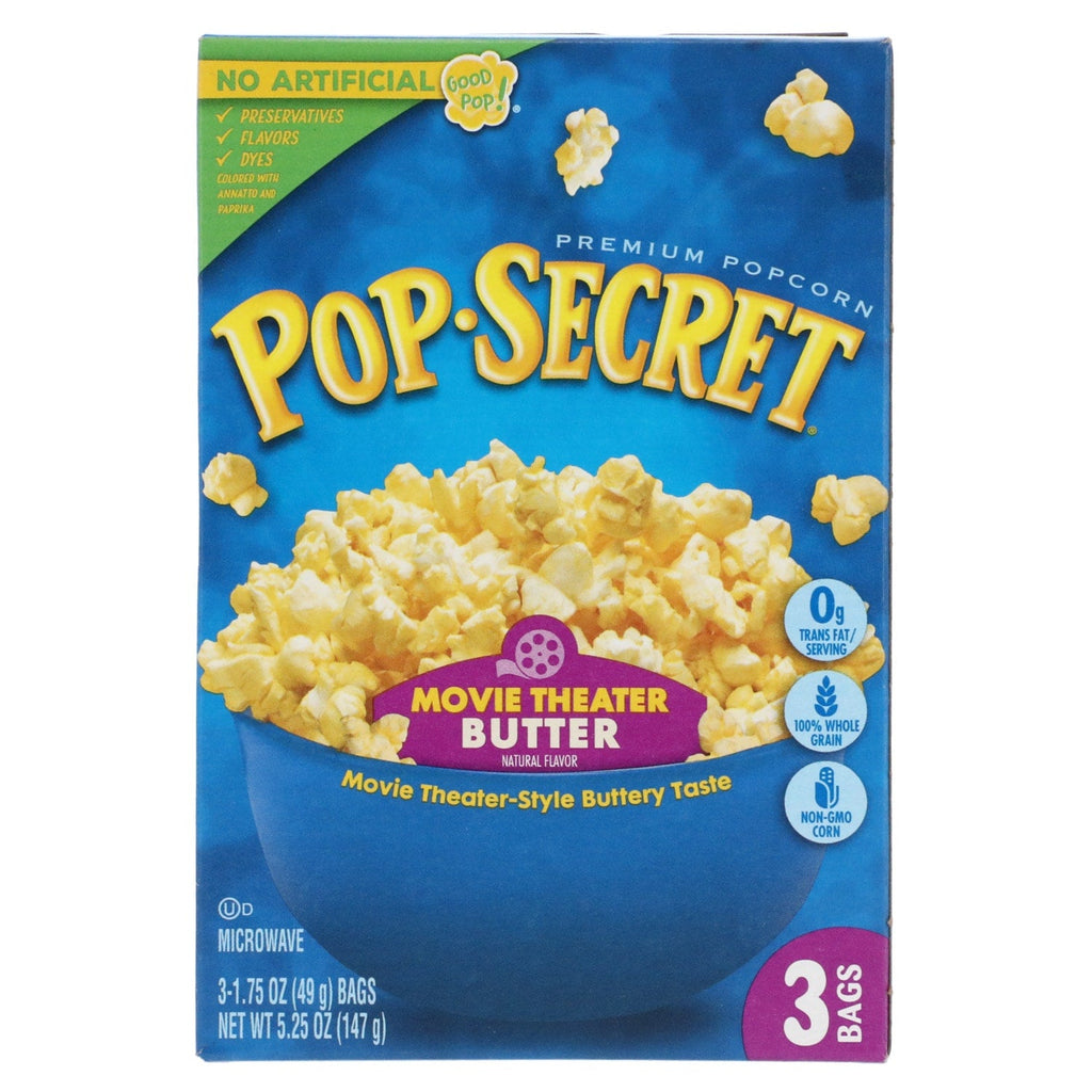 Pop Secret Popcorn, Movie Theater Butter Microwave Popcorn, 1.75-oz. Snack Bags, 3 ct.