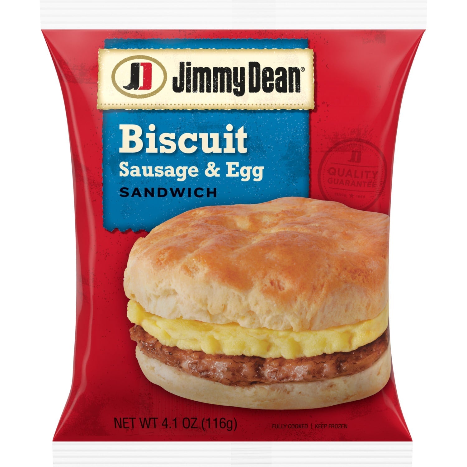 Jimmy Dean Frozen Biscuit Breakfast Sandwiches with Sausage, Egg, and Cheese, 1 ct.