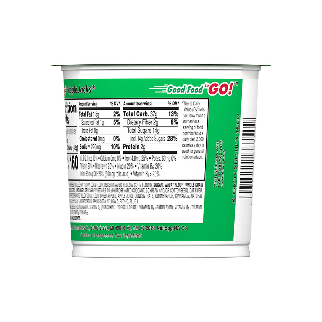 Kellogg's Original Apple Jacks Cereal Cup, 1-ct.