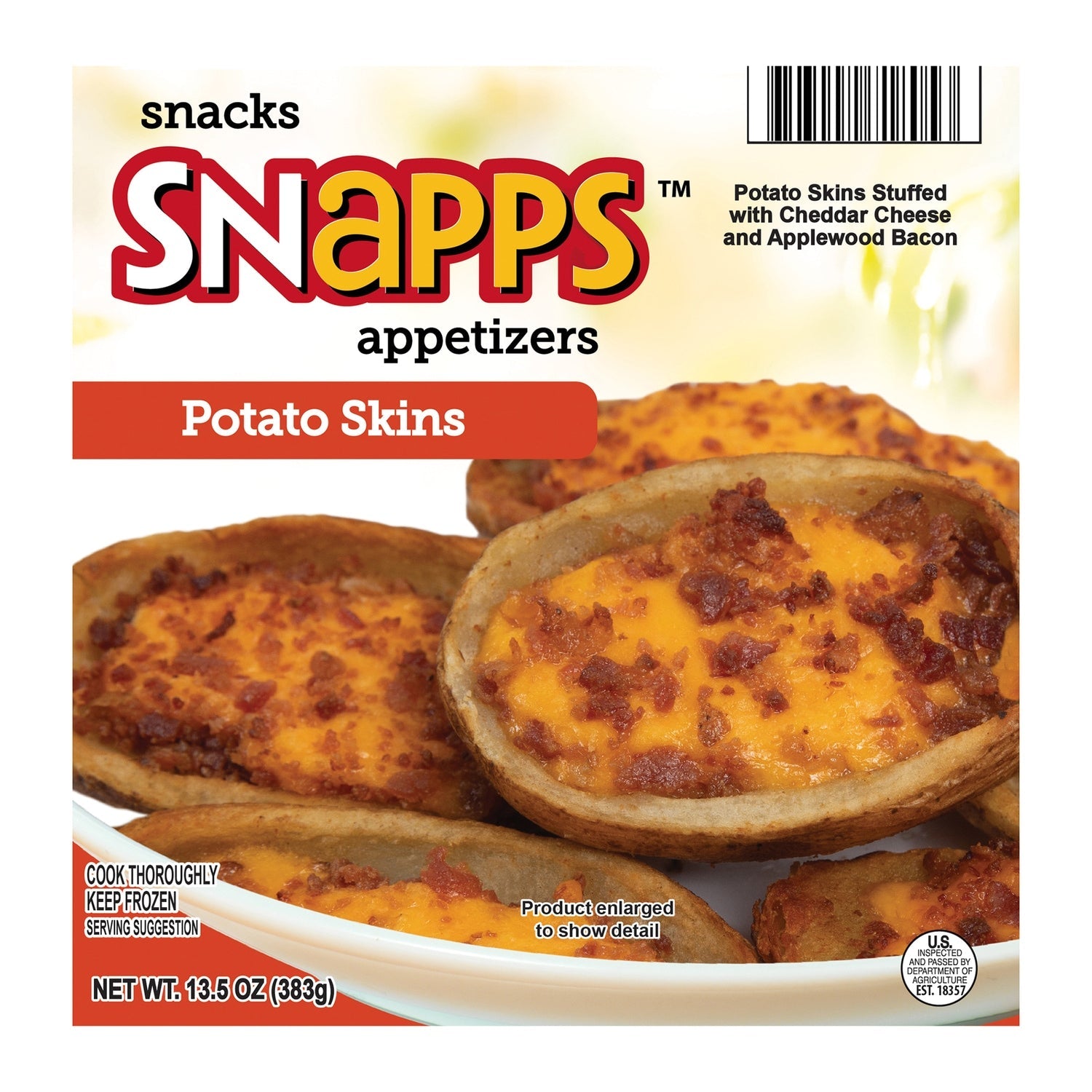 Snapps Potato Skins Appetizer With Cheddar Cheese And Smoked Bacon, 1-ct.