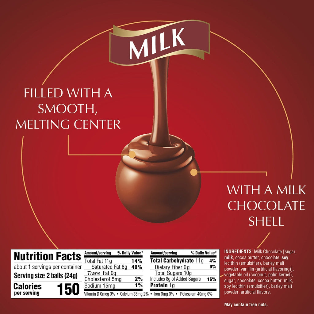Lindt Lindor Milk Chocolate Truffles, 2-pc Pack.