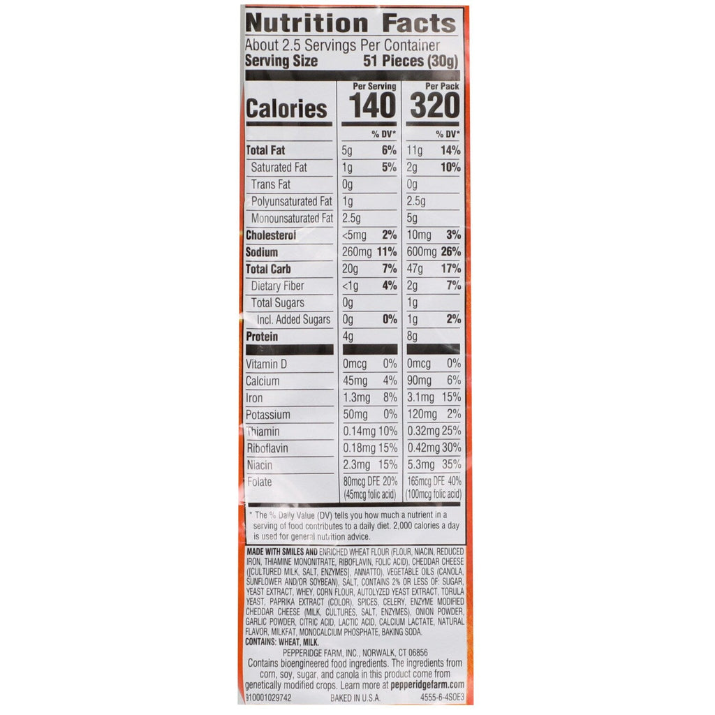 Pepperidge Farm Goldfish Flavor Blasted Xtra Cheddar Baked Snack Crackers, 2.45-oz. Pack
