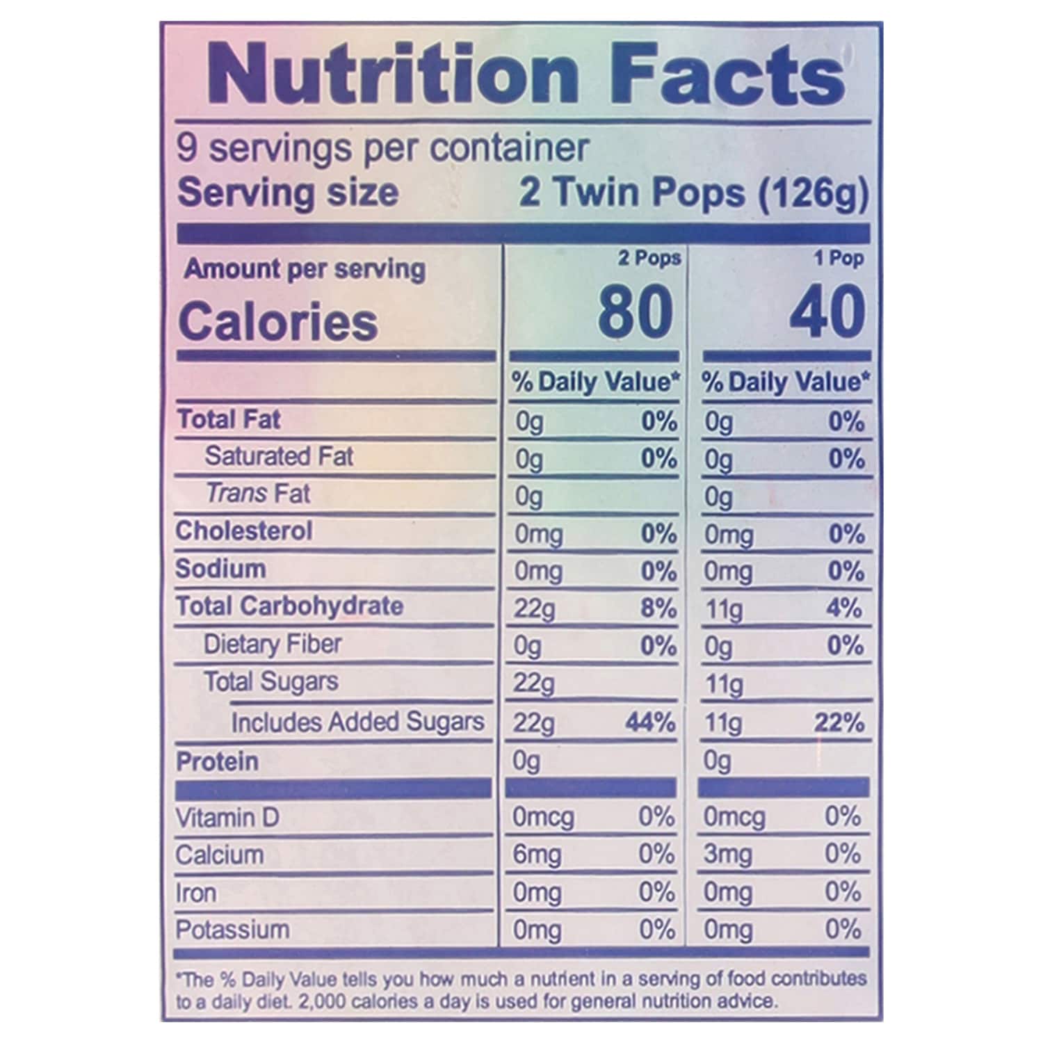 Budget Saver Assorted Twin Pops, 18-pc Pack.