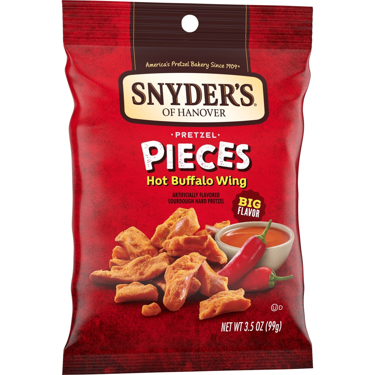 Snyder's of Hanover Hot Buffalo Wing Pretzel Pieces, 3.5 oz.