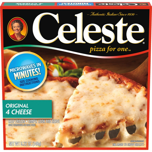Celeste Original 4 Cheese Pizza for One, Individual Microwavable Frozen Pizza, 5.22 oz.