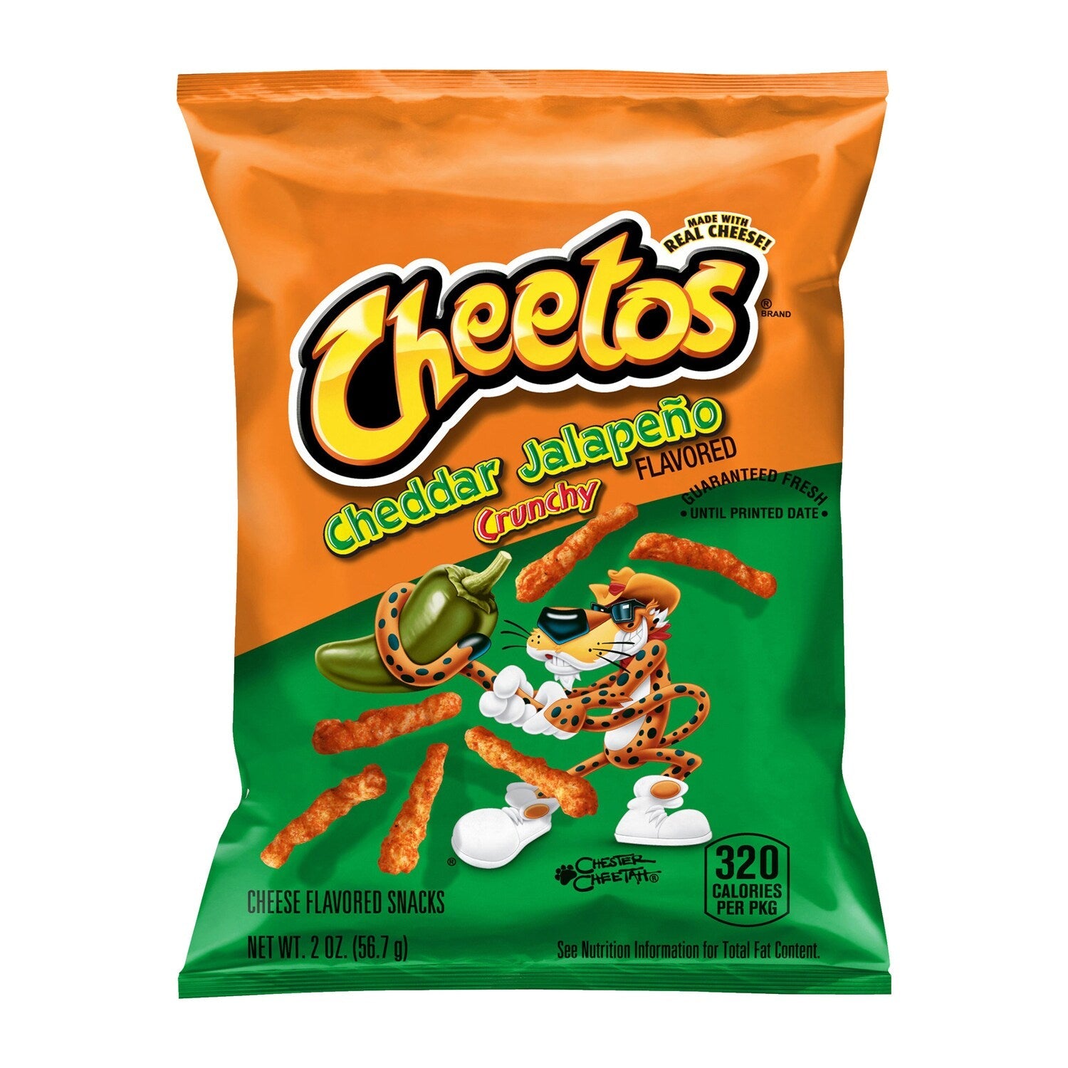 Cheetos Crunchy Cheddar JalapeÃ±o Flavored Cheese Snack, 2 oz. Bag
