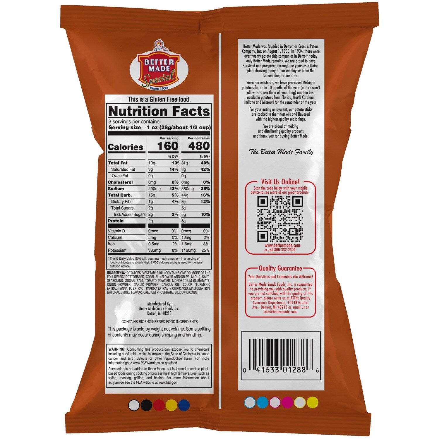 Better Made Potato Sticks Sweet BBQ, 3-oz.