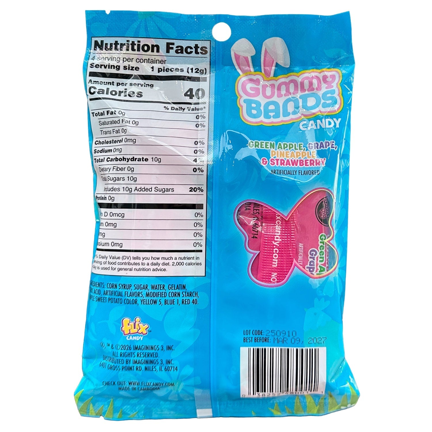 Gummy Bands Candy, Assorted Flavors, 1-ct.