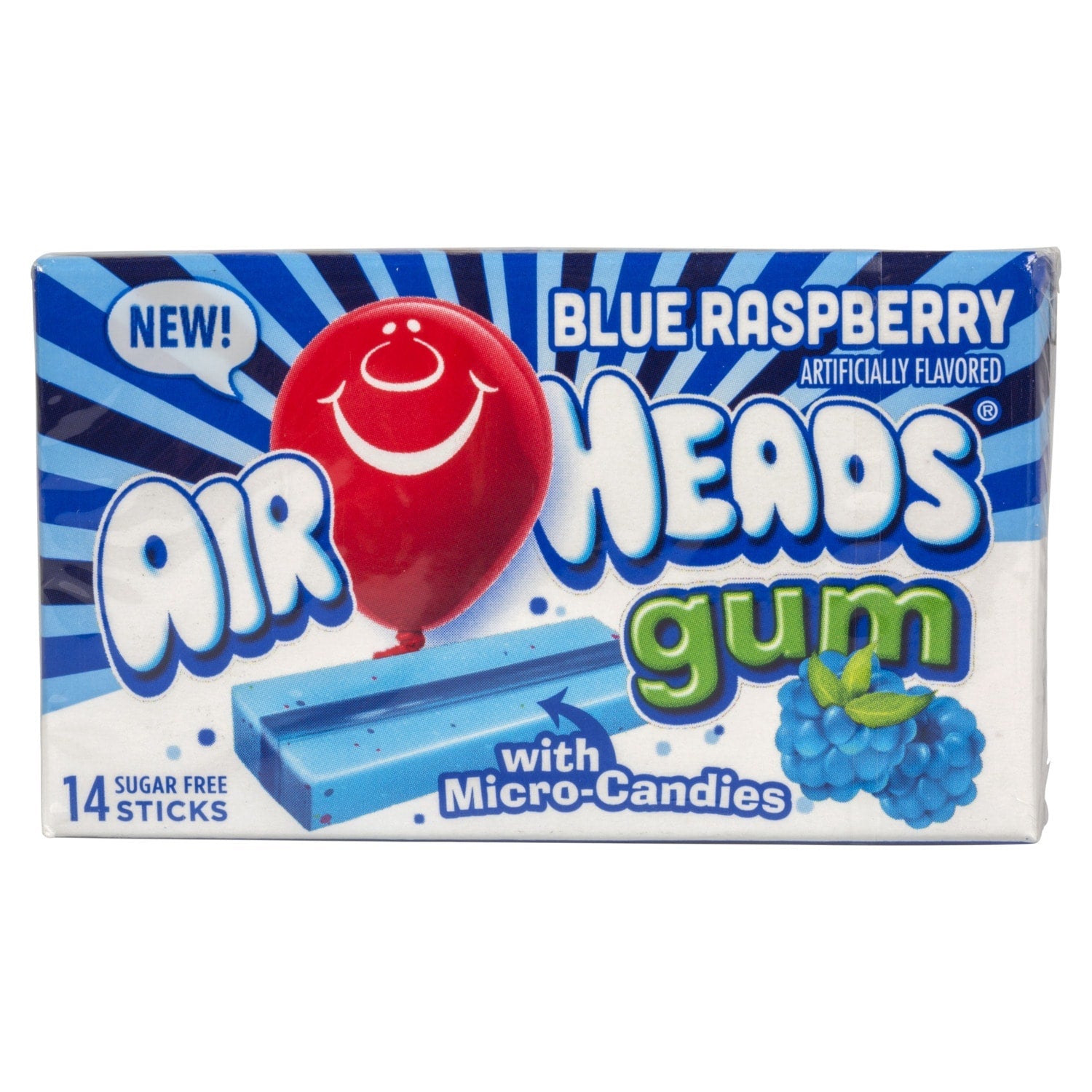 Airheads Blue Raspberry Flavored Gum, 14-ct. Pack