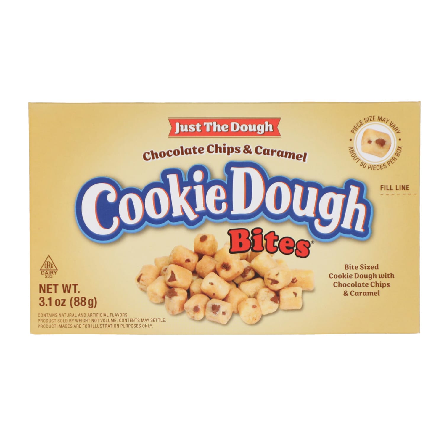 Just The Dough Chocolate Chips And Caramel Cookie Dough Bites, 1-ct.