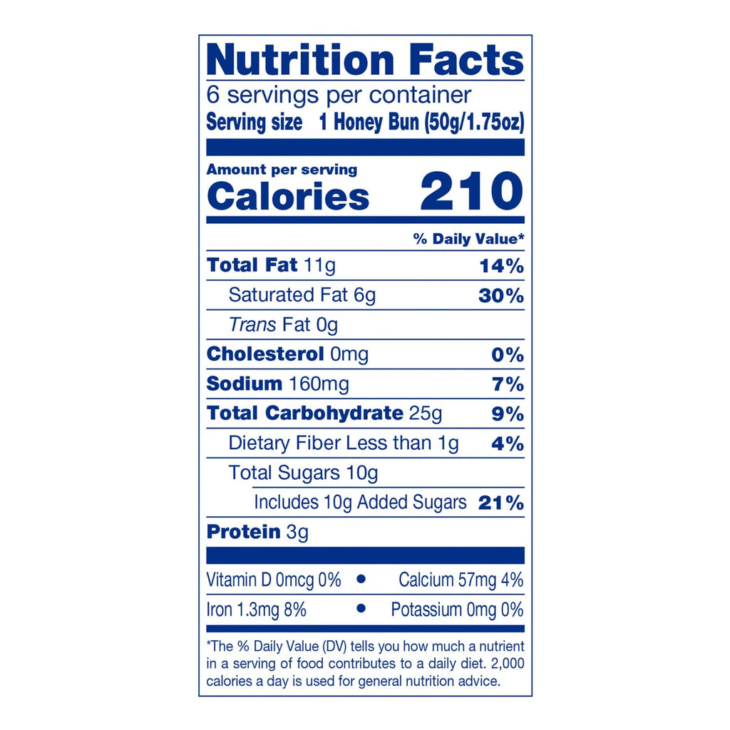 Tastykake Glazed Honey Buns Individually Wrapped Pastry Snack, 6-ct. Box