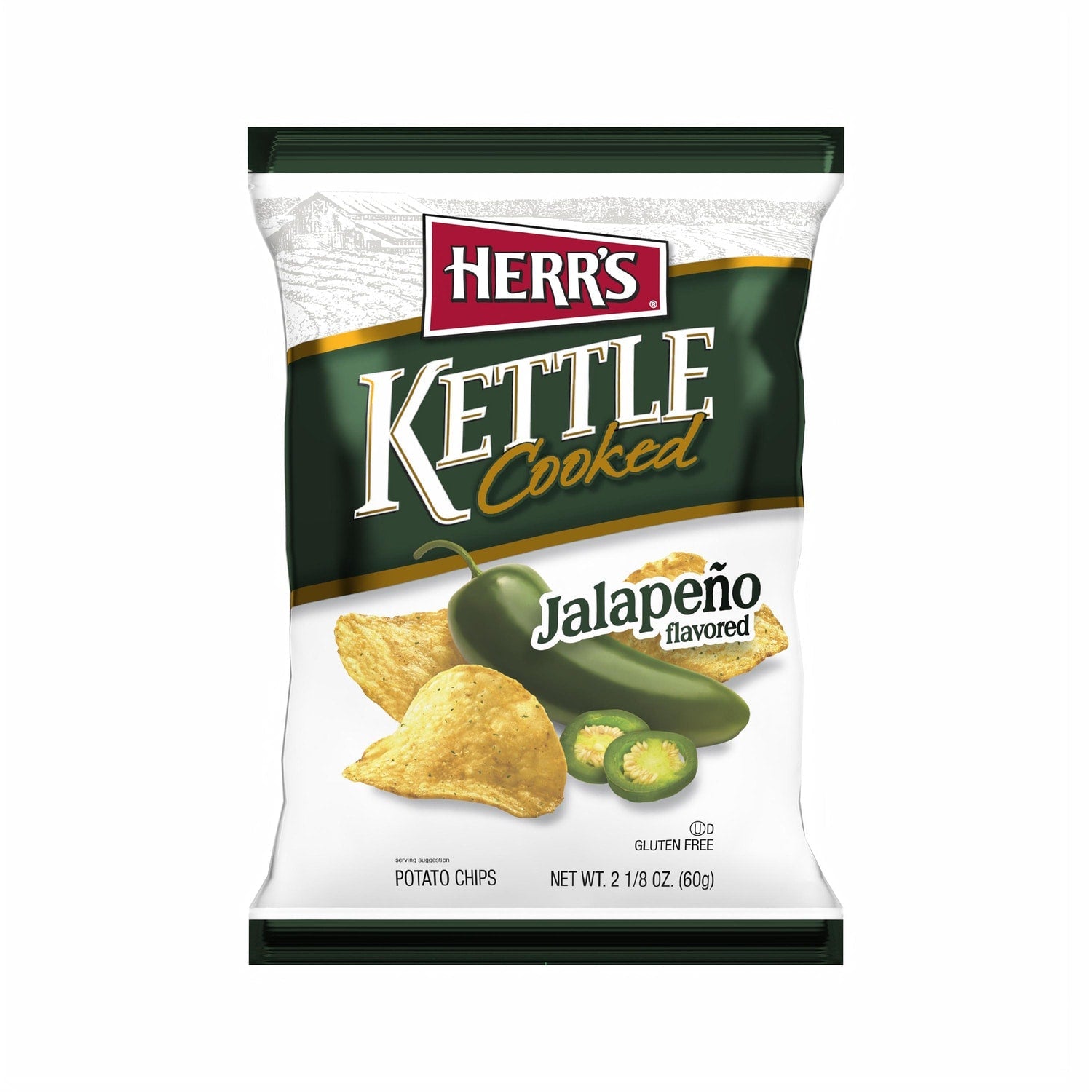 Herr's Kettle Cooked Jalapeno Flavored Potato Chips, 1-ct.