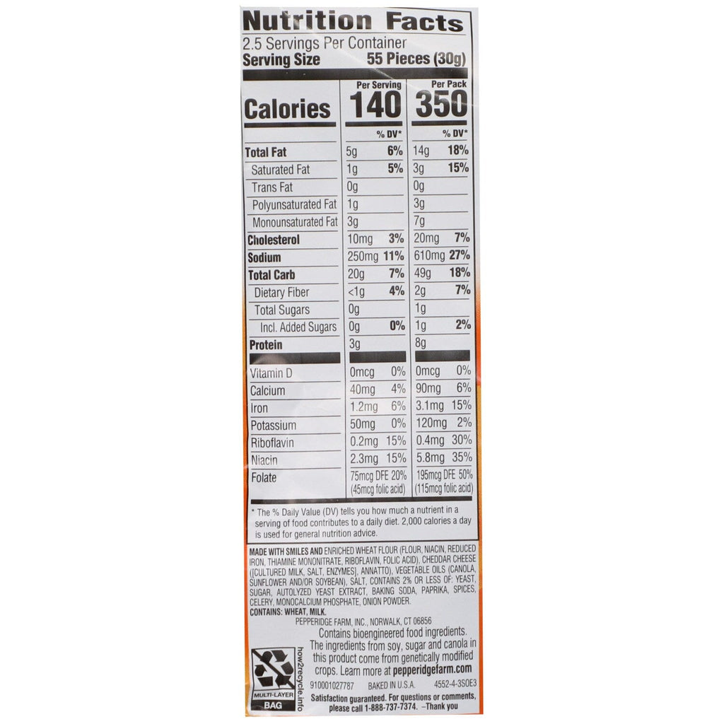 Pepperidge Farm Goldfish Cheddar Snack Crackers, 2.65-oz. Pack