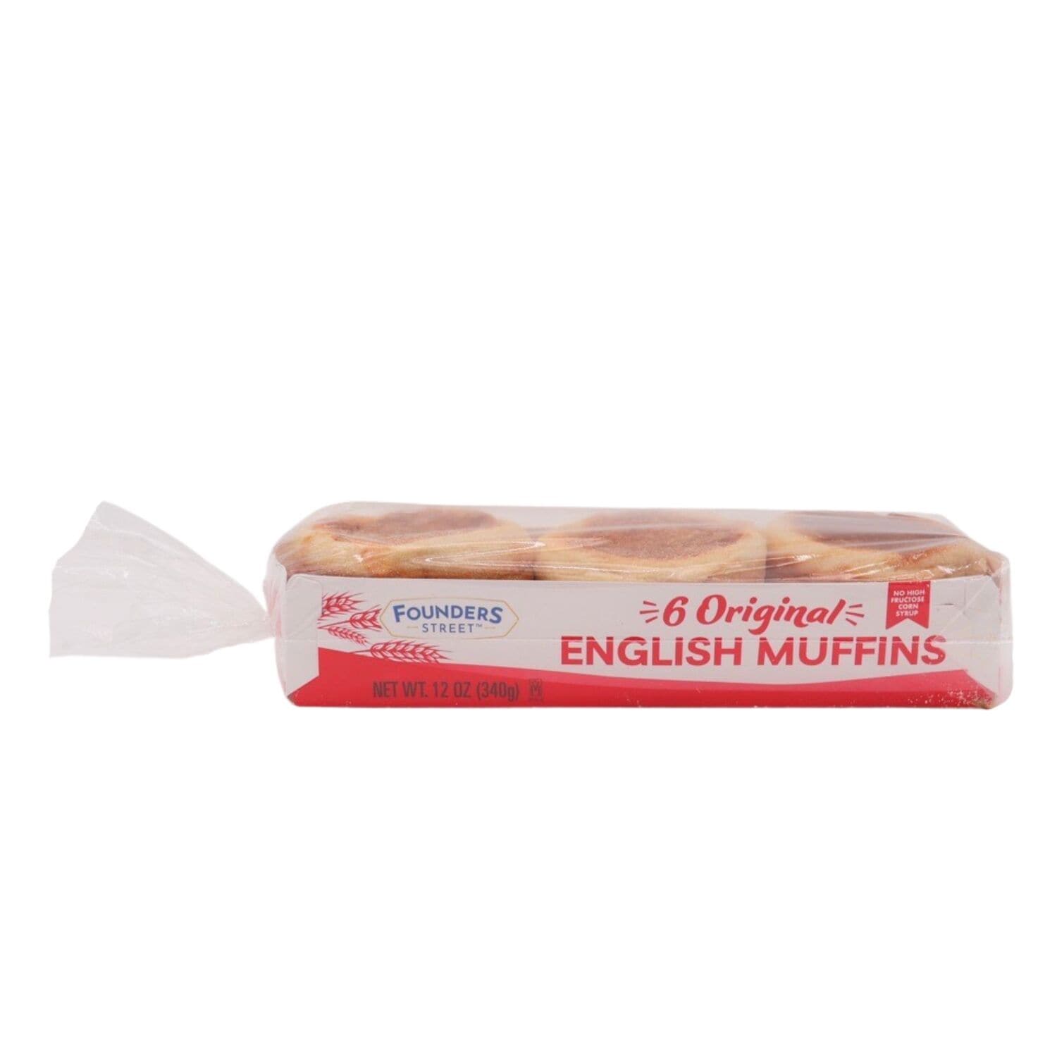 Founders Street Original English Muffins, 6-pc Pack.