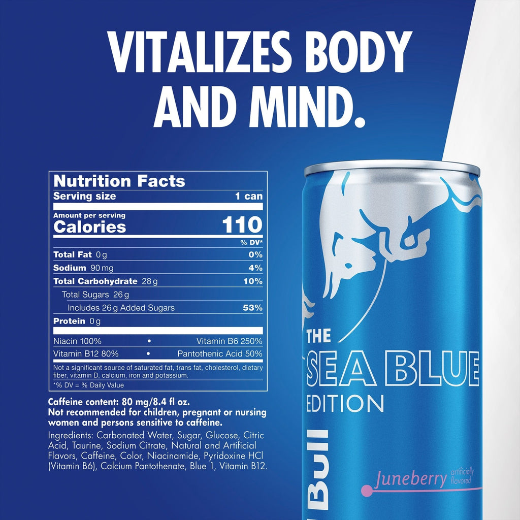 Red Bull Sea Blue Edition Juneberry Flavored Energy Drink, 1-ct.