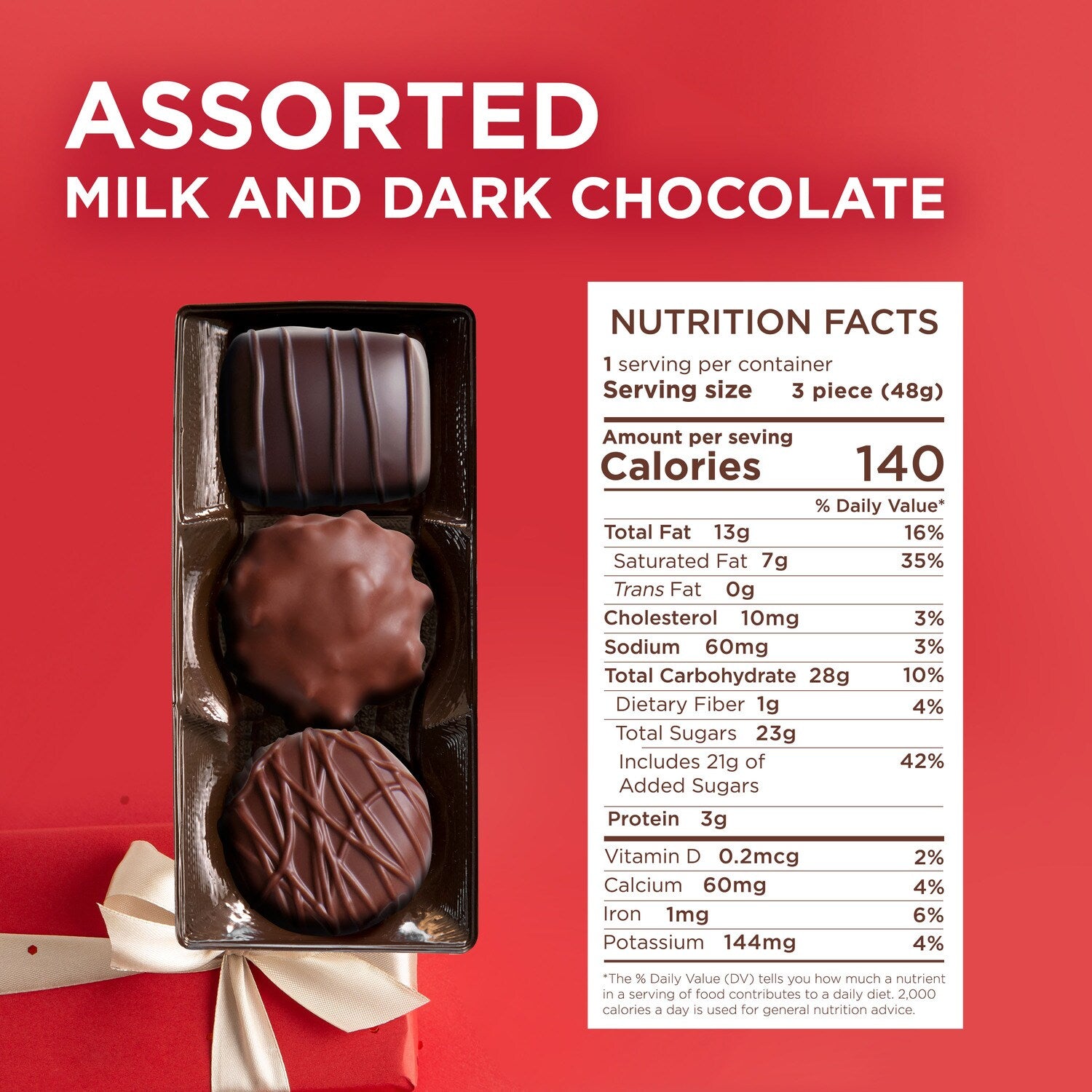 Russell Stover Christmas Assorted Milk &amp; Dark Chocolate Candy Gift Box, 1.7 oz.