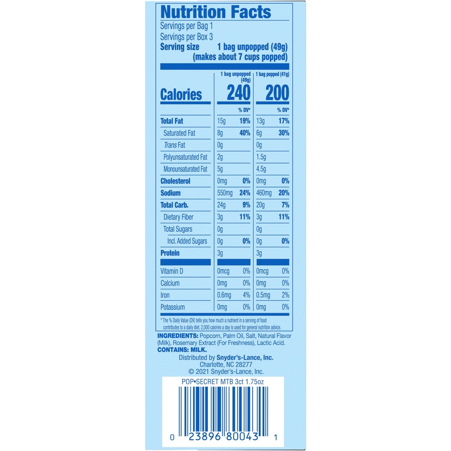 Pop Secret Popcorn Homestyle Butter Microwave Popcorn, 3 ct.