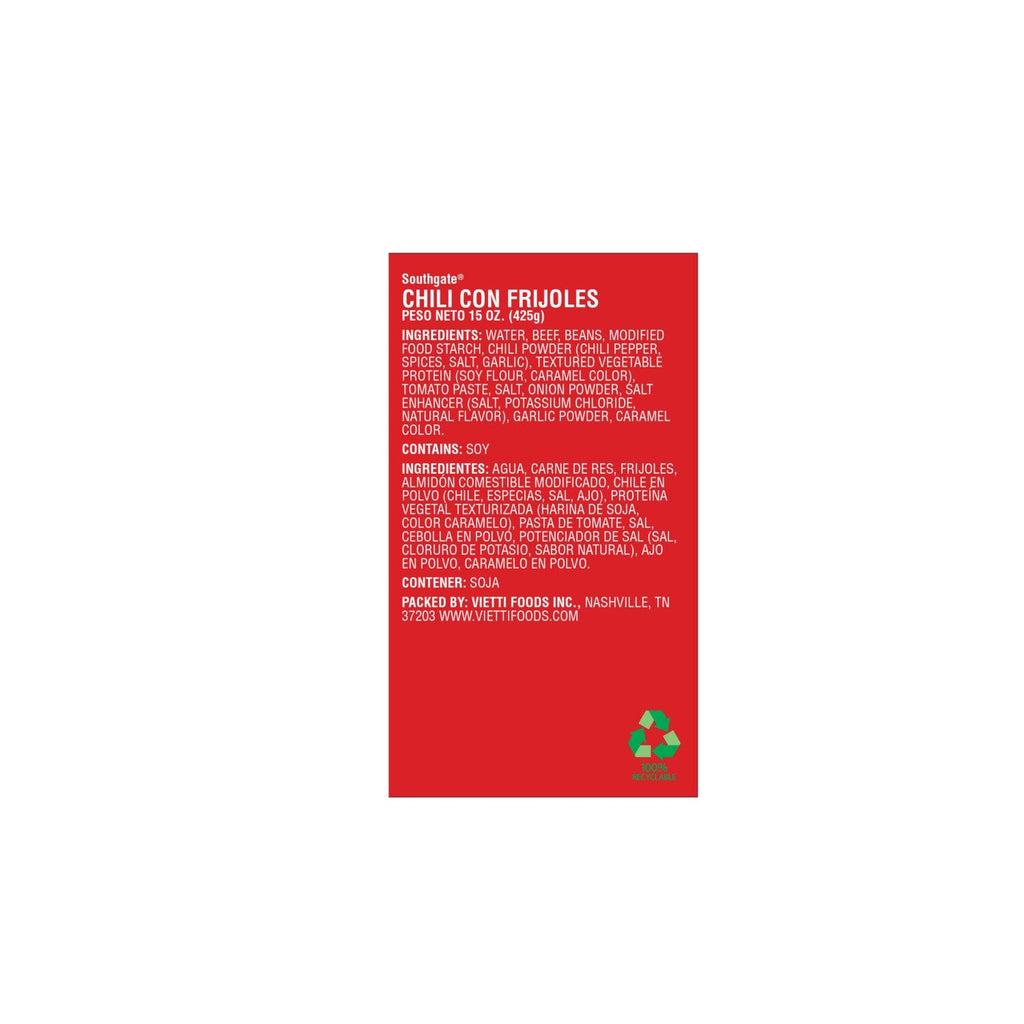 Southgate Chili with Beans, 15 oz. Can, 1 ct.
