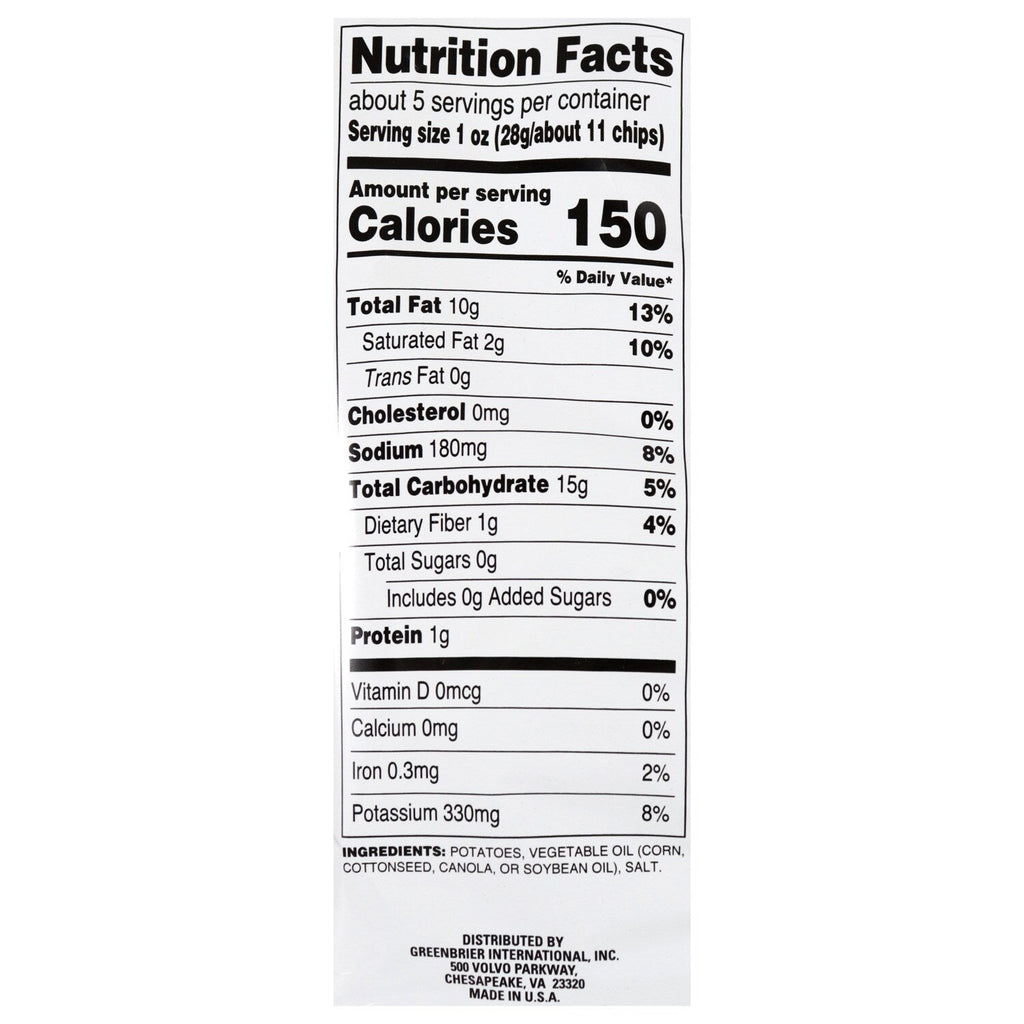 Homestyle Select Wavy Potato Chips, 5-oz. Bag