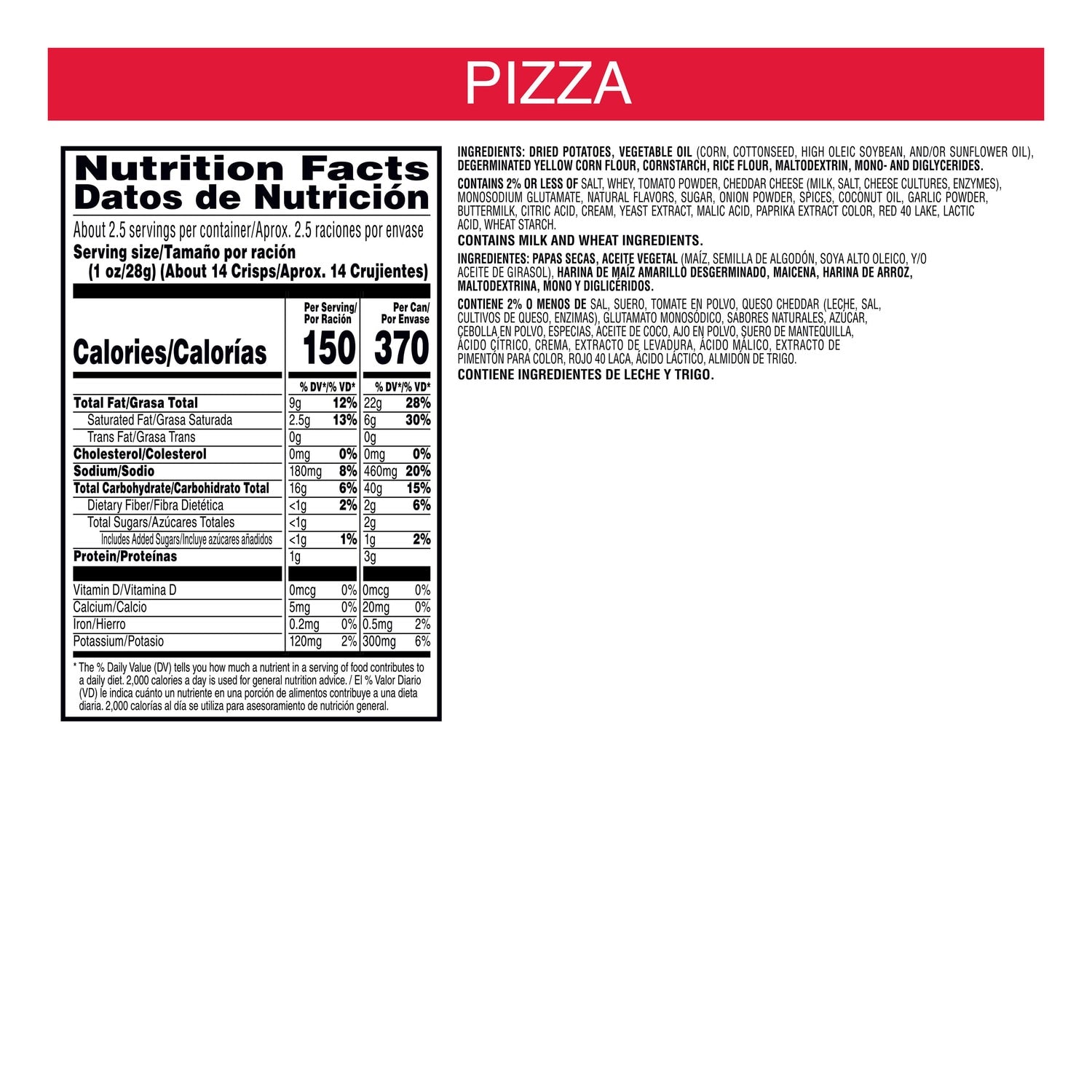 Pringles Pizza Flavored Potato Crisps, 1-ct.