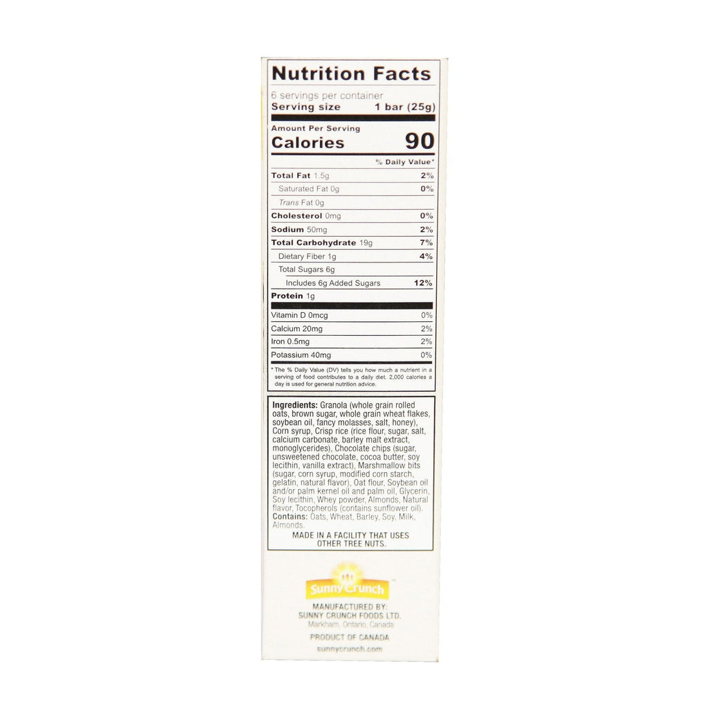 Sunny Crunch Chewy Smores Granola Bars, 6-pc Pack.