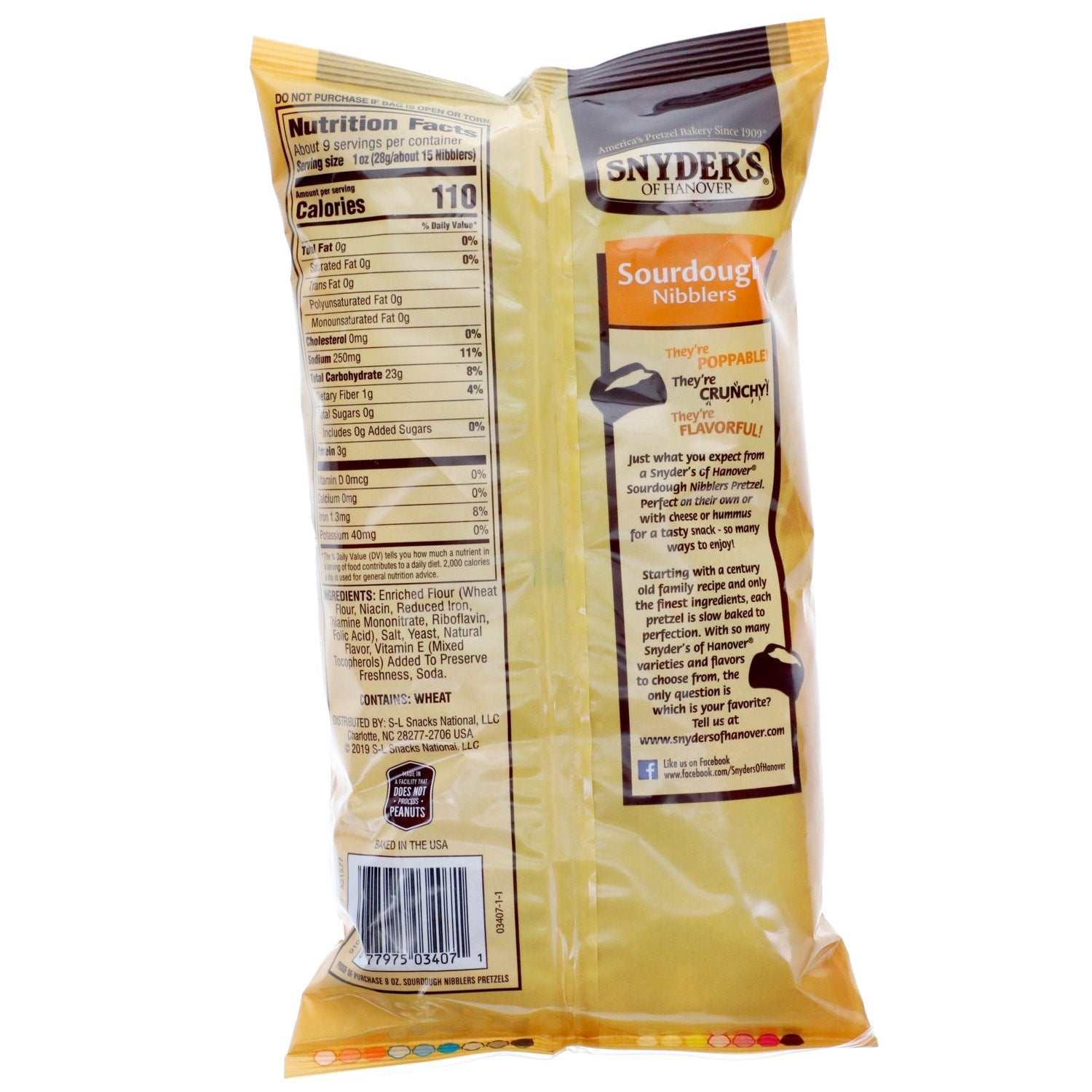 Snyder's of Hanover Pretzels, Sourdough Nibblers, 9 Oz