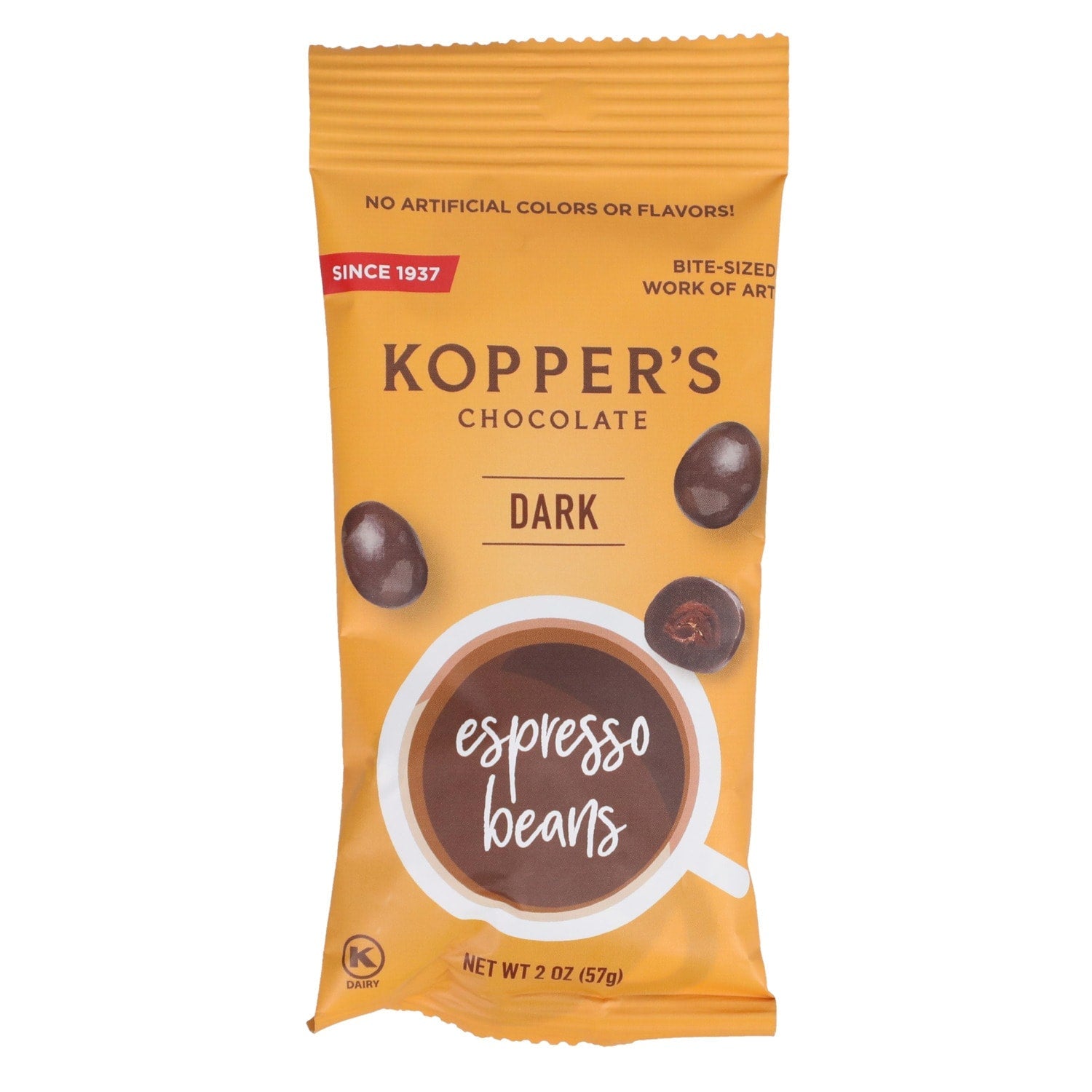 Kopperâs Dark Chocolate Espresso Beans, 2 oz.