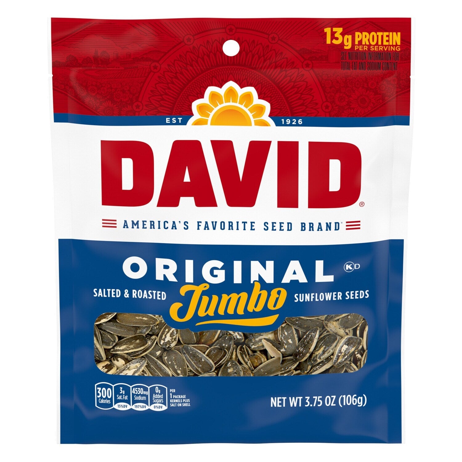 David Original Jumbo Sunflower Seeds, 3.75-oz.